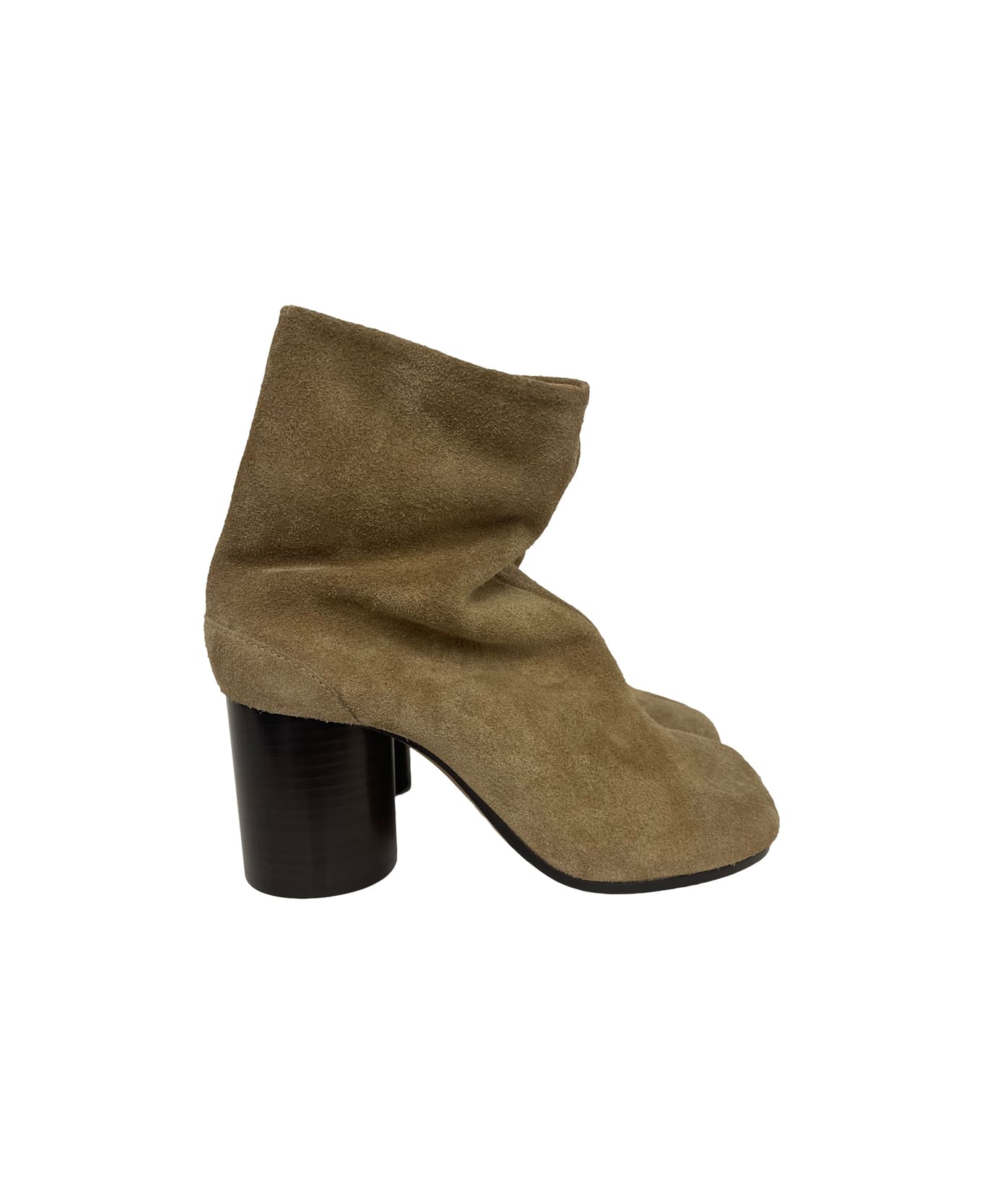 Maison Margiela Tabi Boots In Suede - Beige