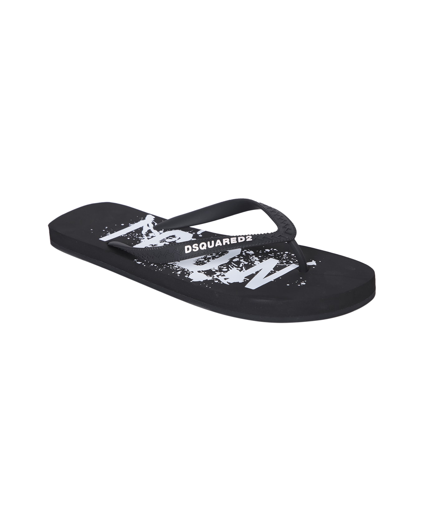 Dsquared2 Icon Long Thong Sandals - White/Black