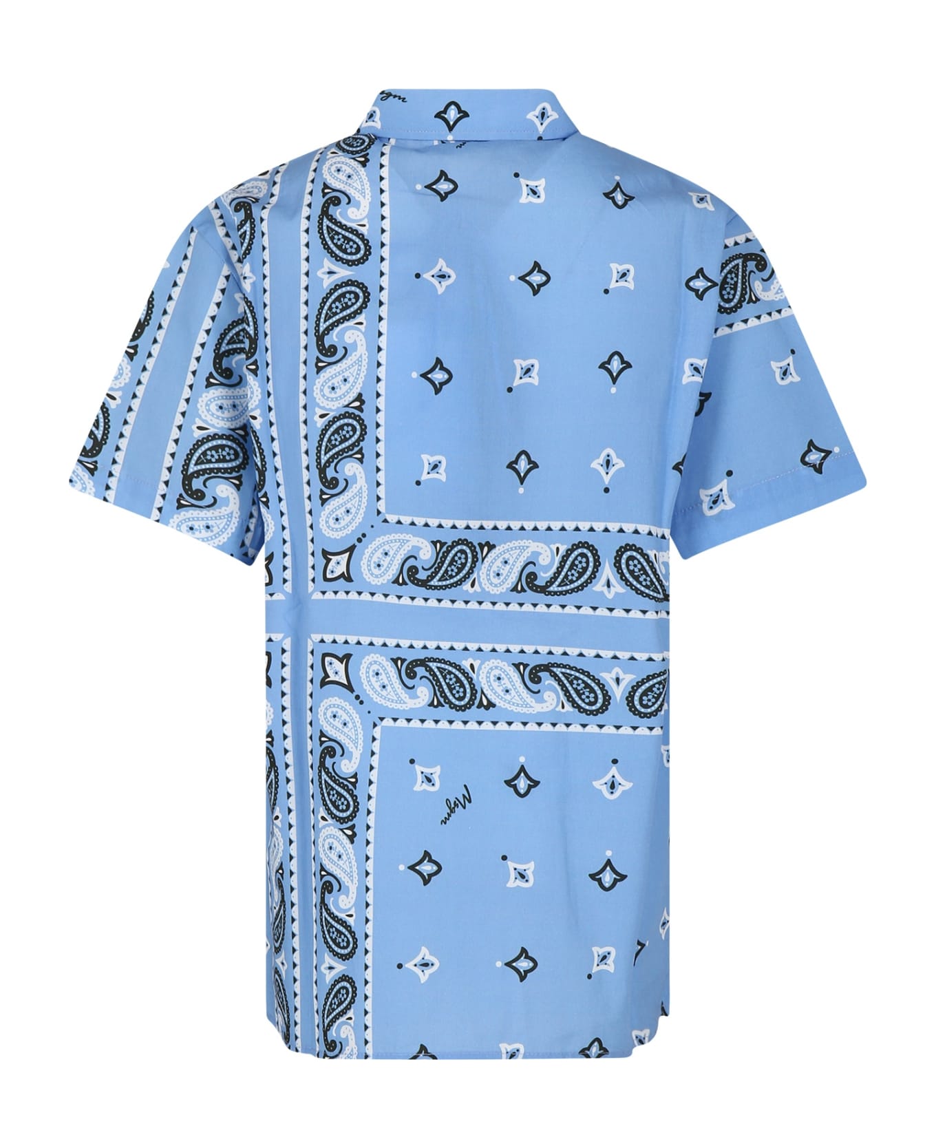 MSGM Light Blue Shirt For Boy With Paisley Print - Light Blue シャツ