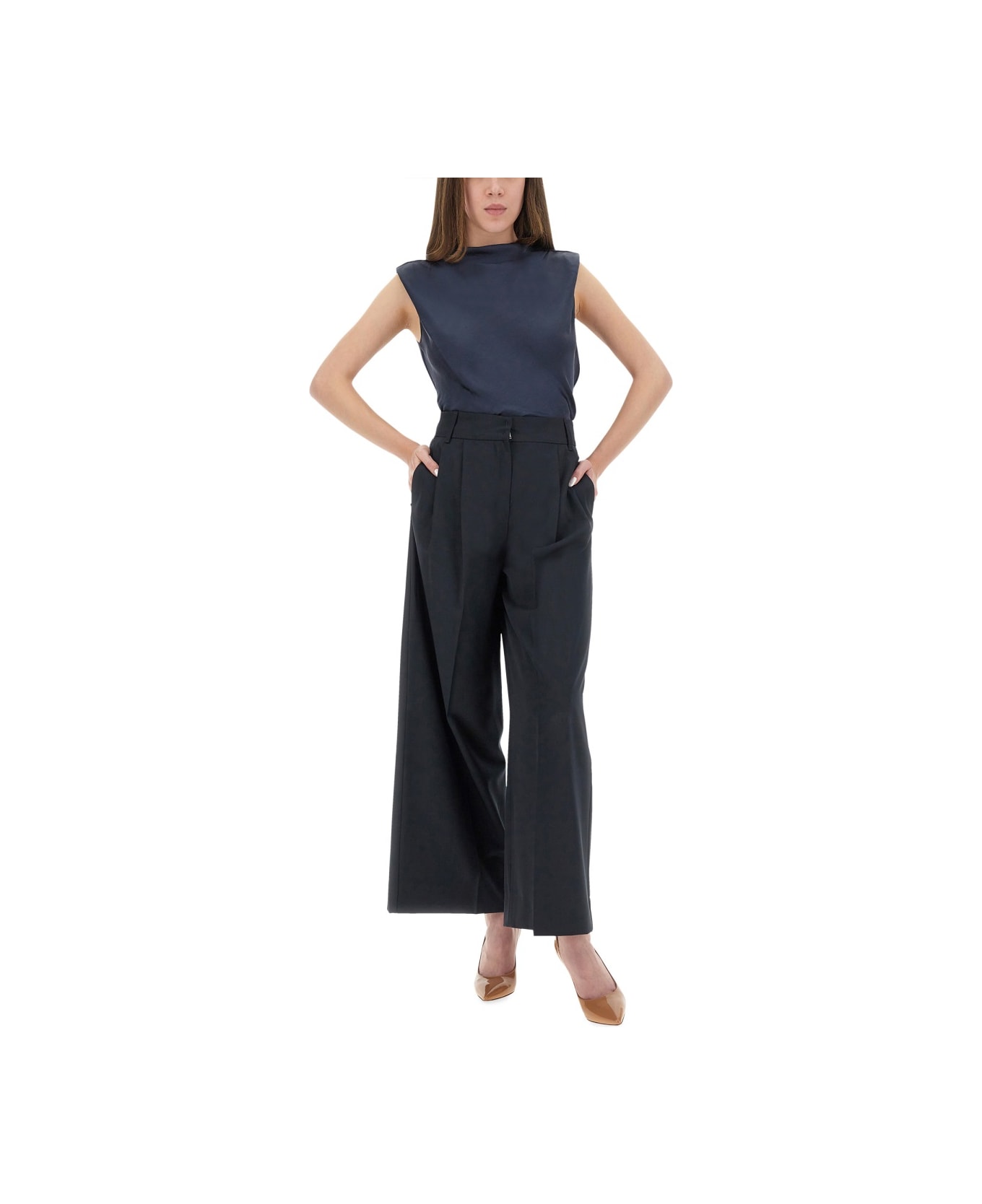 Theory Satin Tops. - BLUE