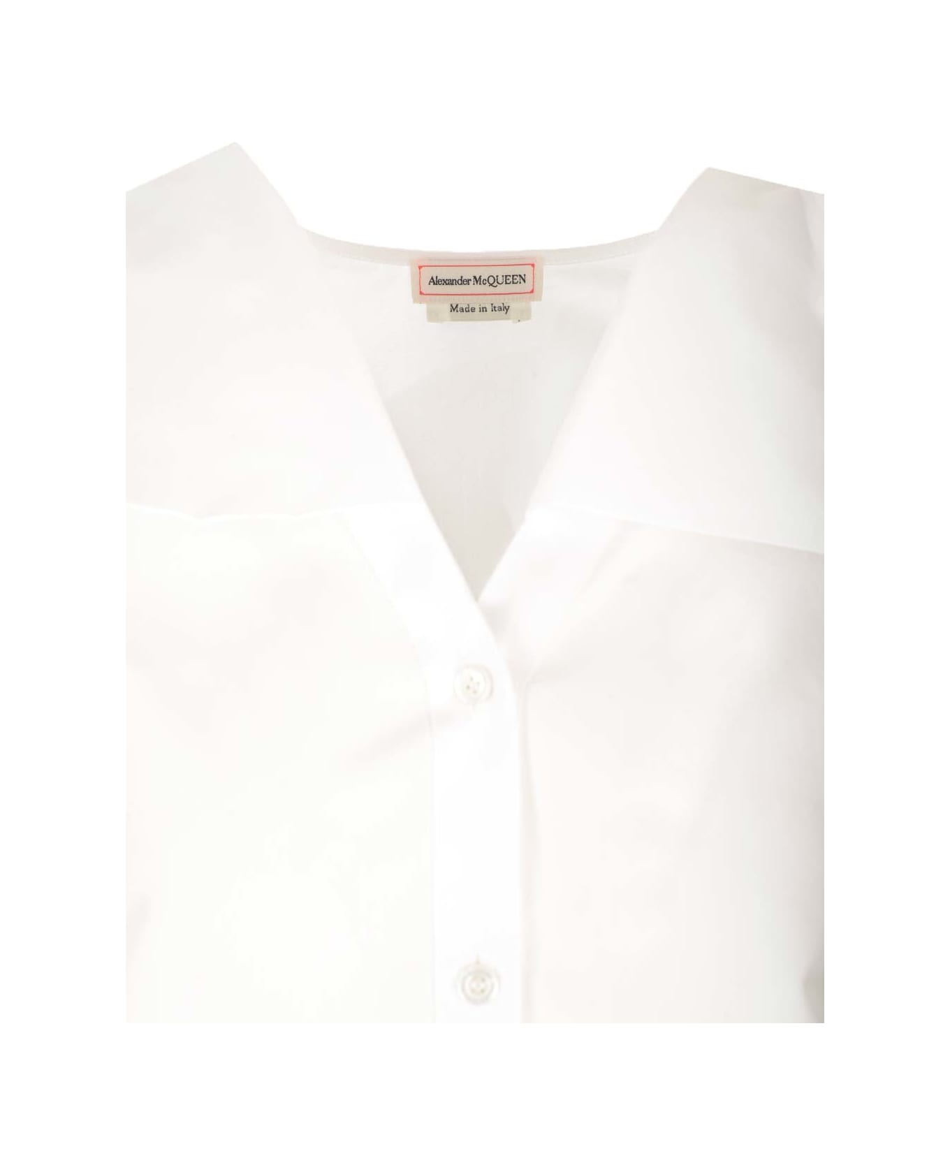Alexander McQueen Shirt With Drape - White ブラウス