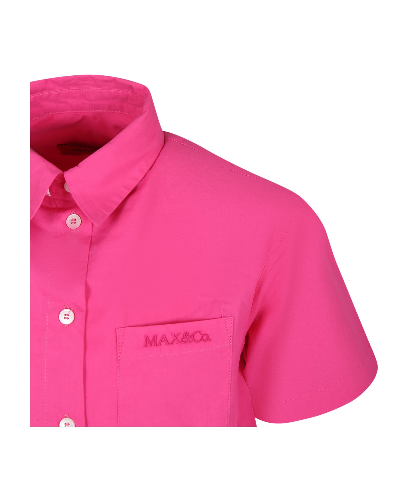 Max&Co. Fuchsia Shirt For Girl With Logo - Fuchsia