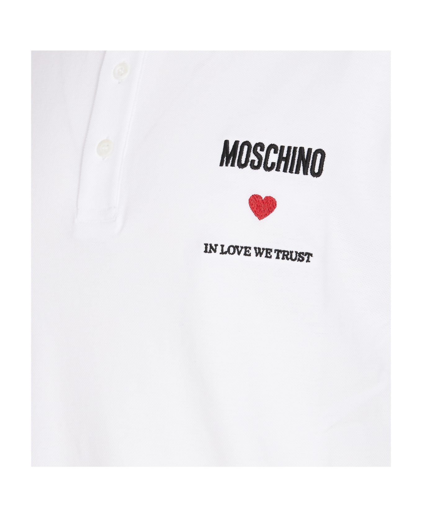 Moschino In Love We Trust Polo Shirt - White