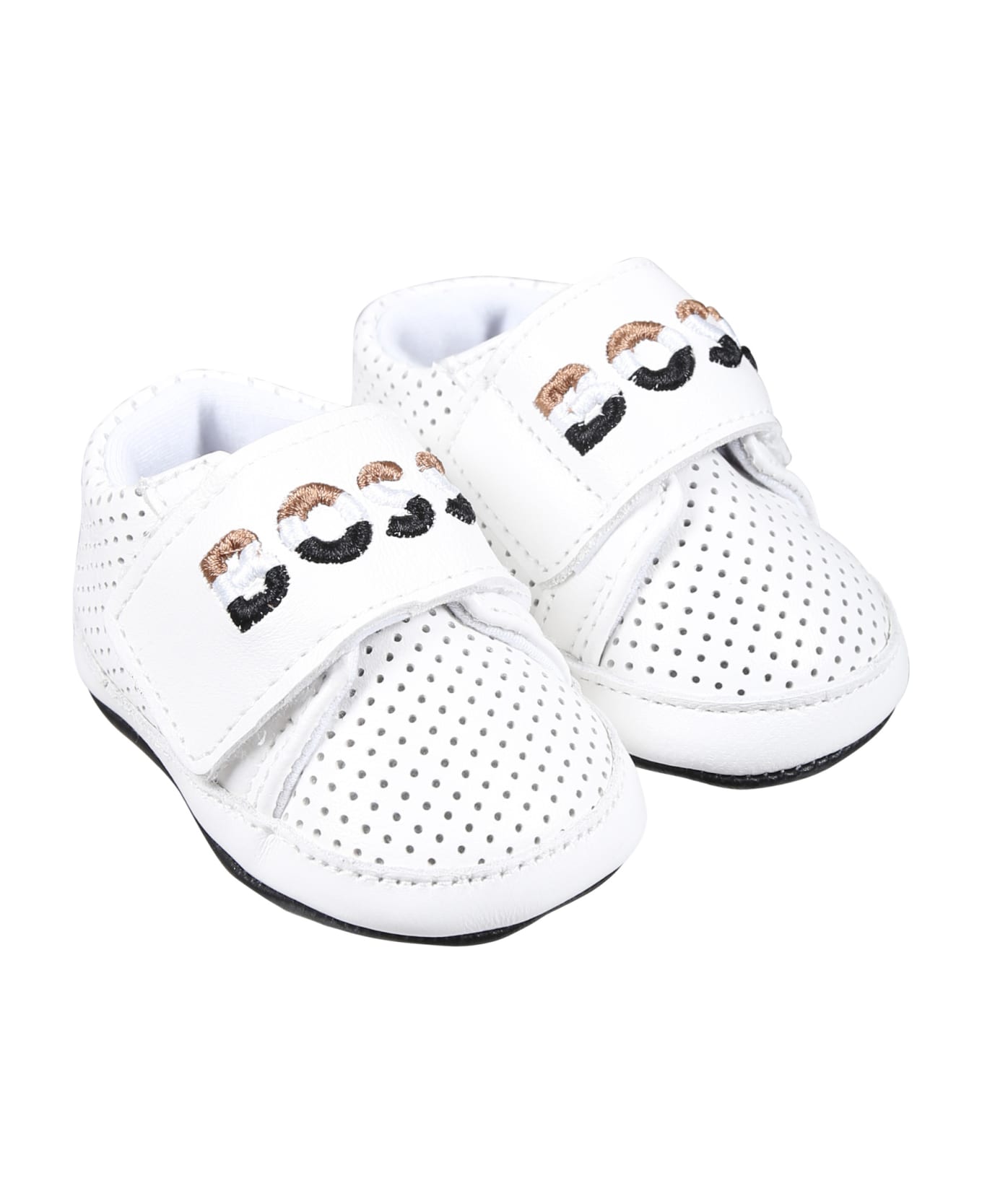 Hugo Boss White Sneakers For Baby Boy With Logo - White