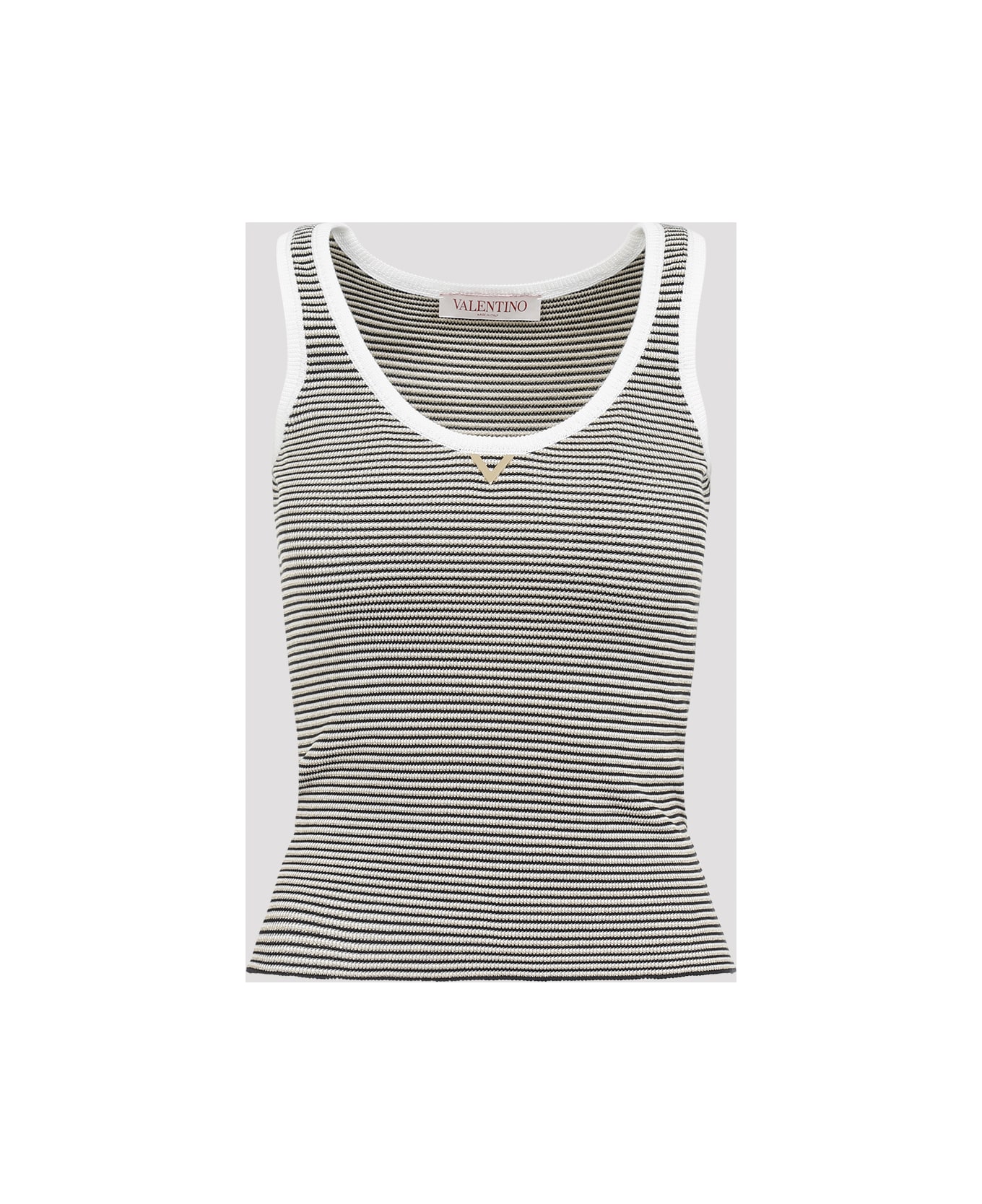 Valentino Knit Tank Top - Cl Avorio Navy Oro