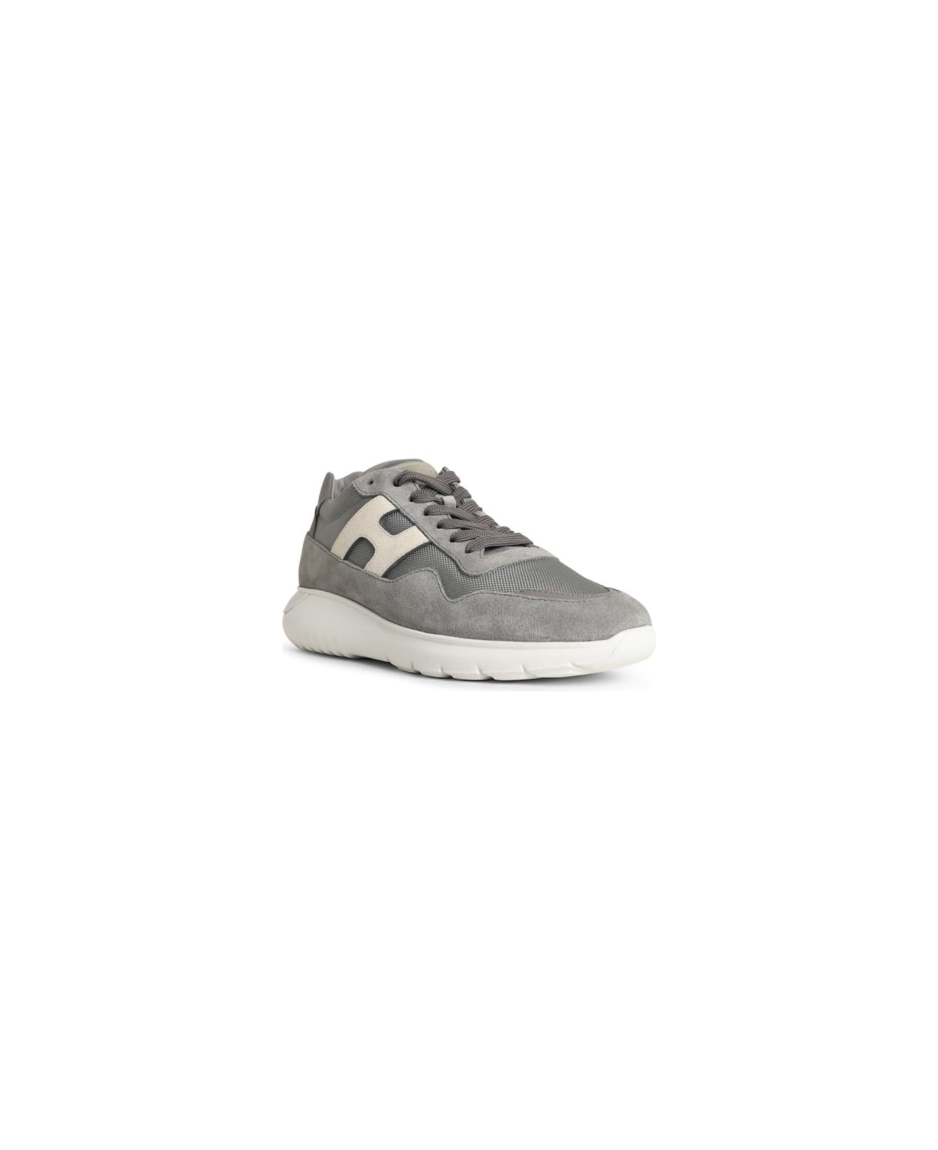 Hogan 'interactive 3' Grey Suede Blend Sneakers - Grey