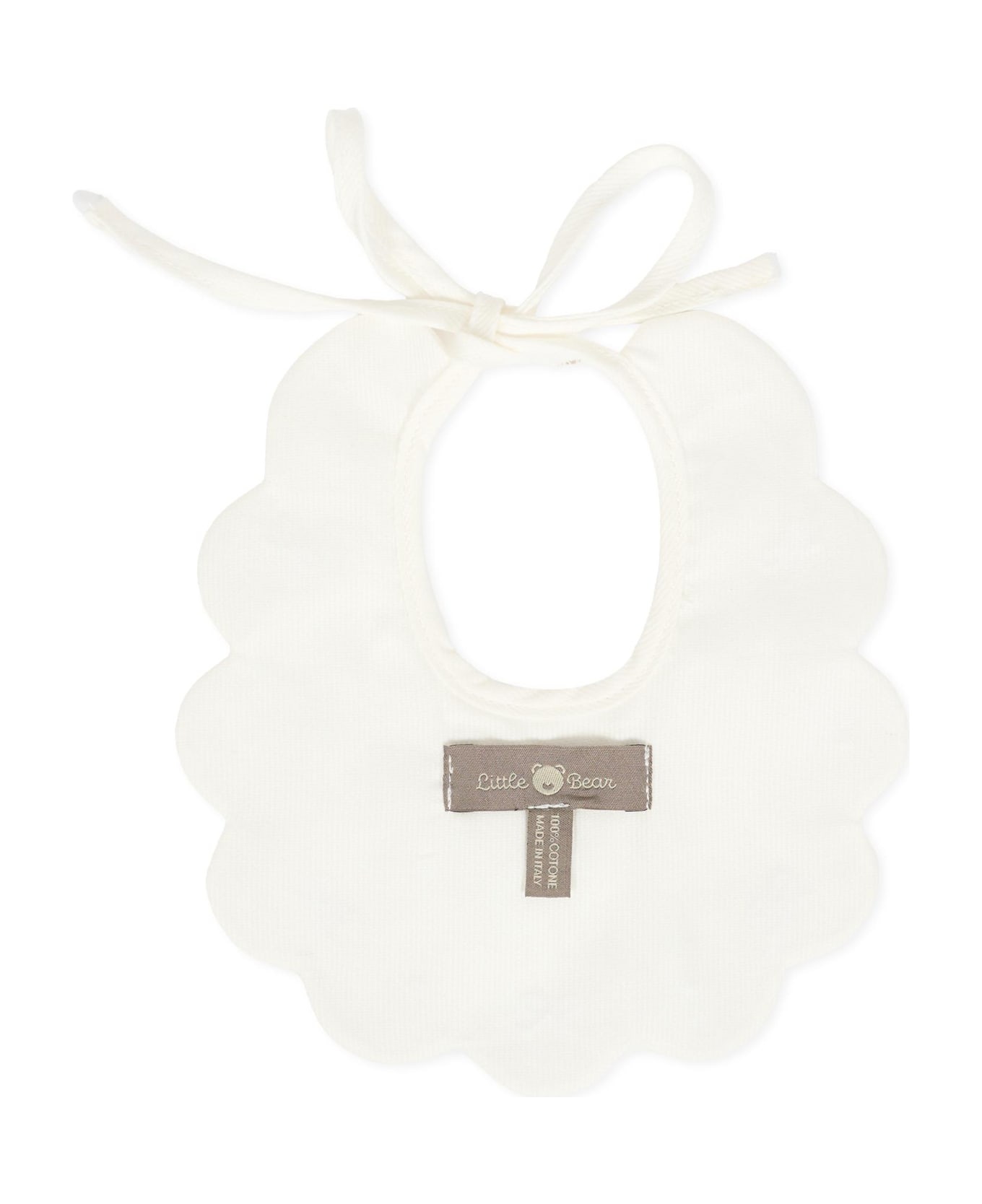 Little Bear White Bib For Babykids - White