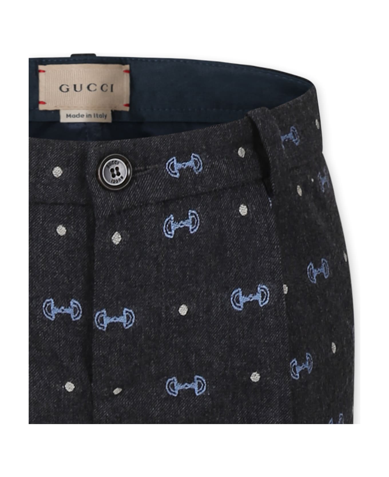 Gucci Grey Trousers For Boy With Horsebit - Grey