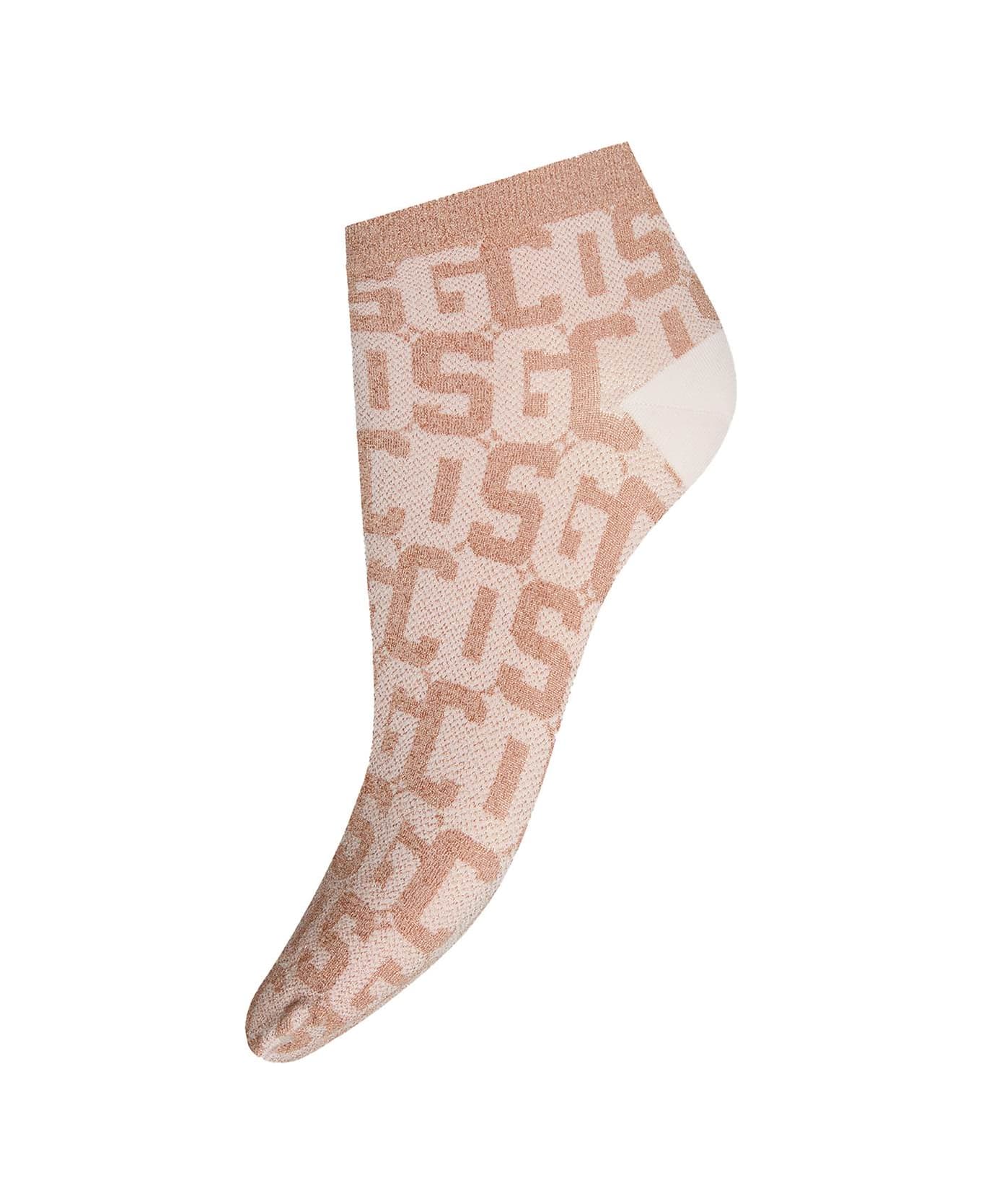 Wolford Monogram Socks - PINK MONO (Pink)