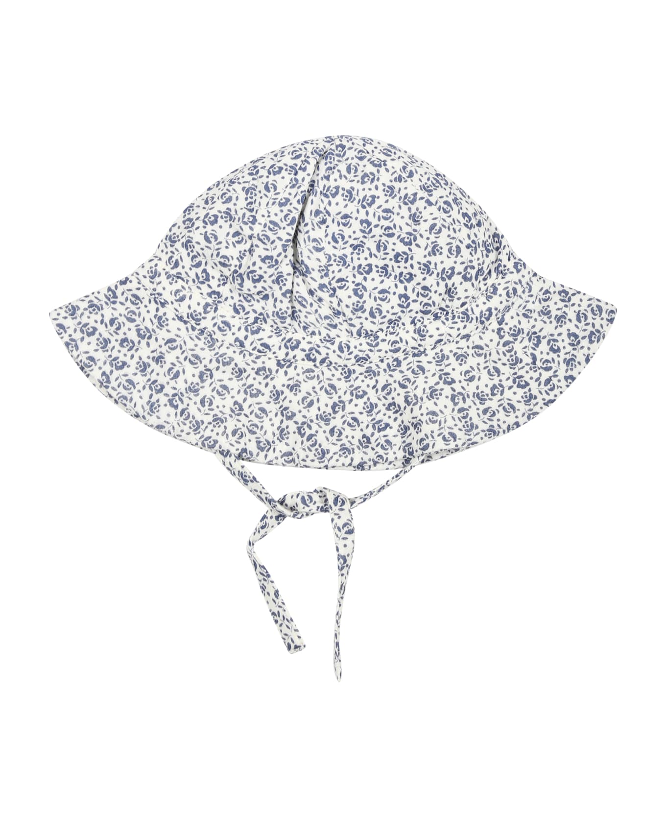 Petit Bateau White Cloche For Baby Girl With Flowers - White