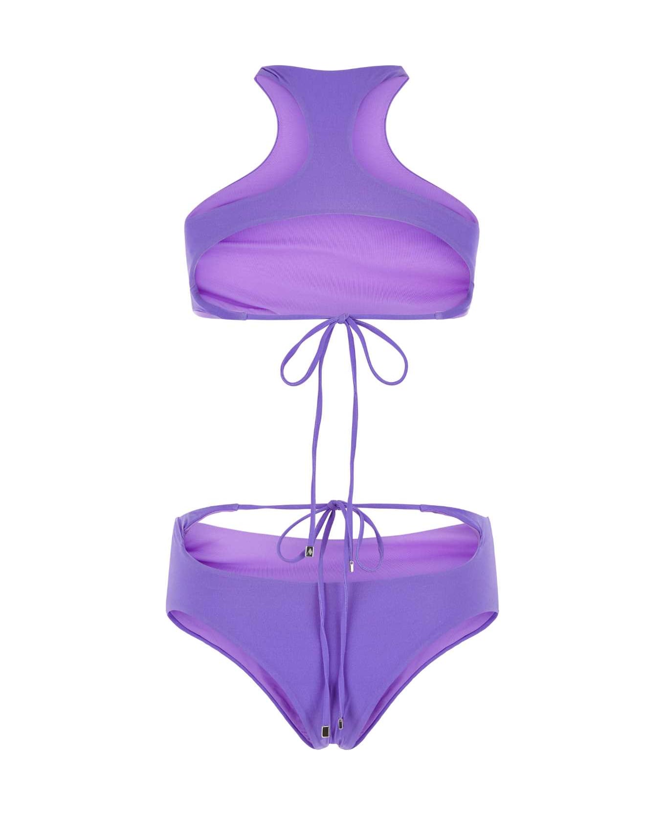 The Attico Lilac Stretch Nylon Bikini - VIOLET