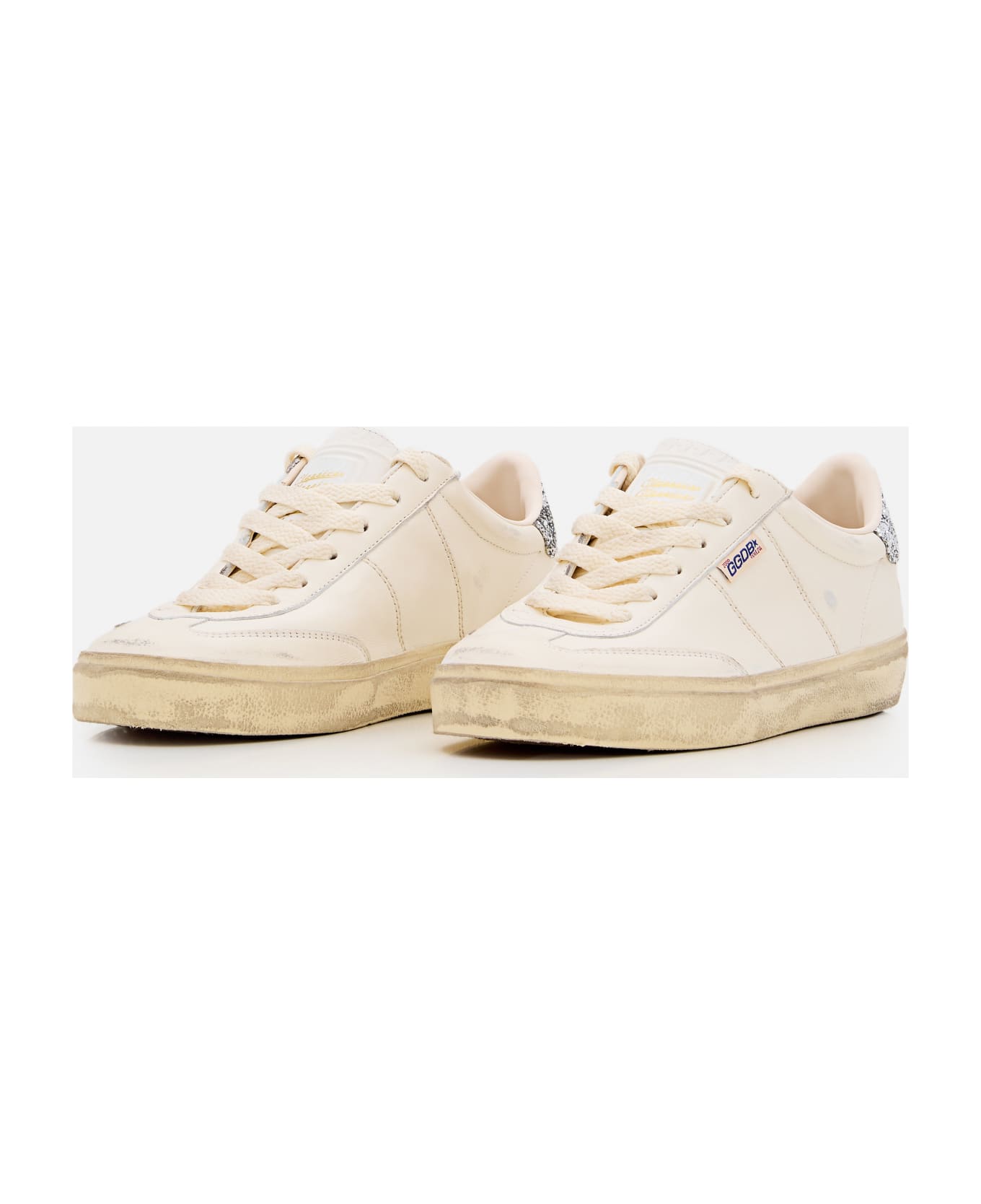 Golden Goose Soul Star Distressed Glittered Lace-up lilac - White/Silver