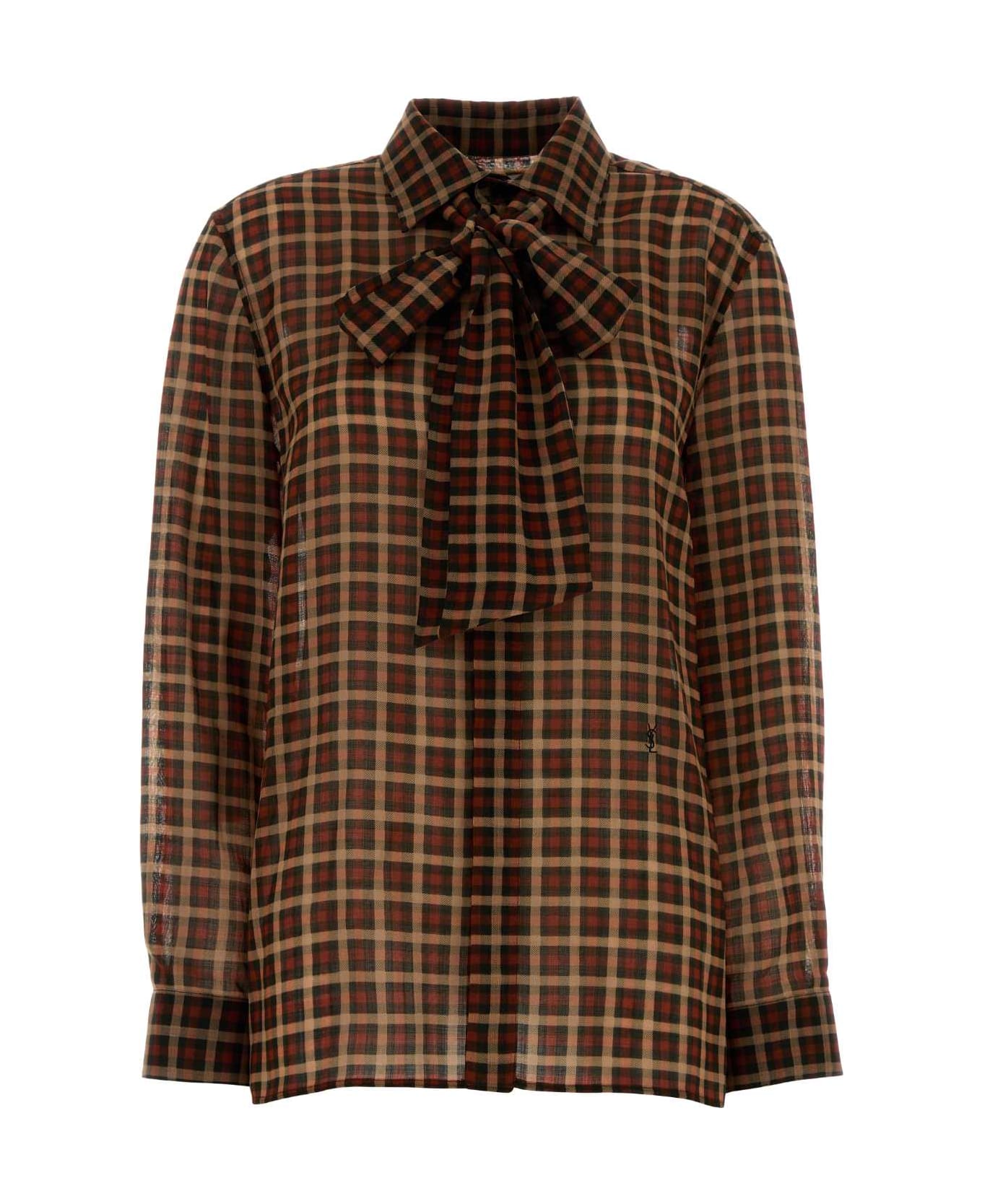 Saint Laurent Embroidered Wool Shirt