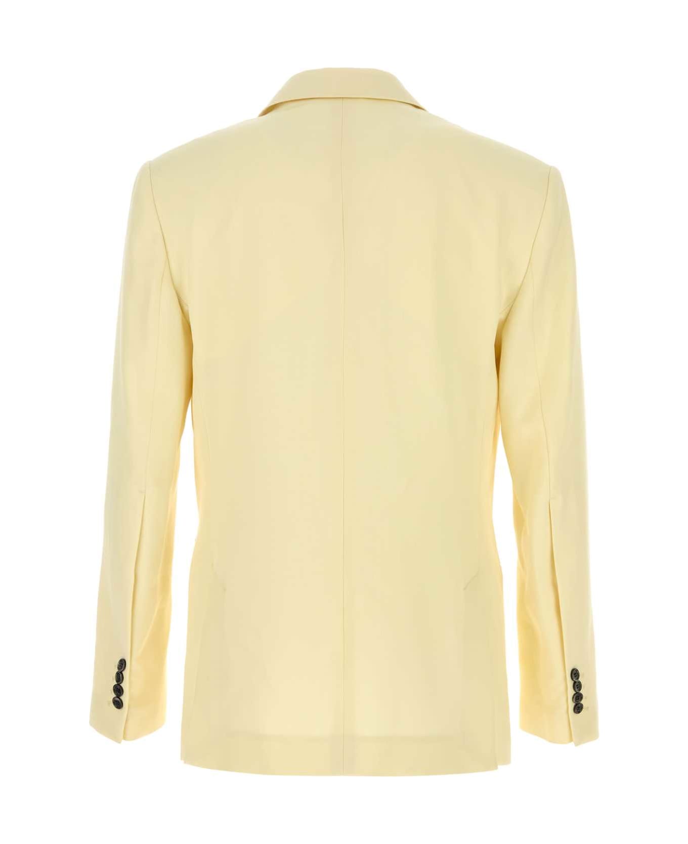 Ami Alexandre Mattiussi Pastel Yellow Wool Blazer - BEURRE