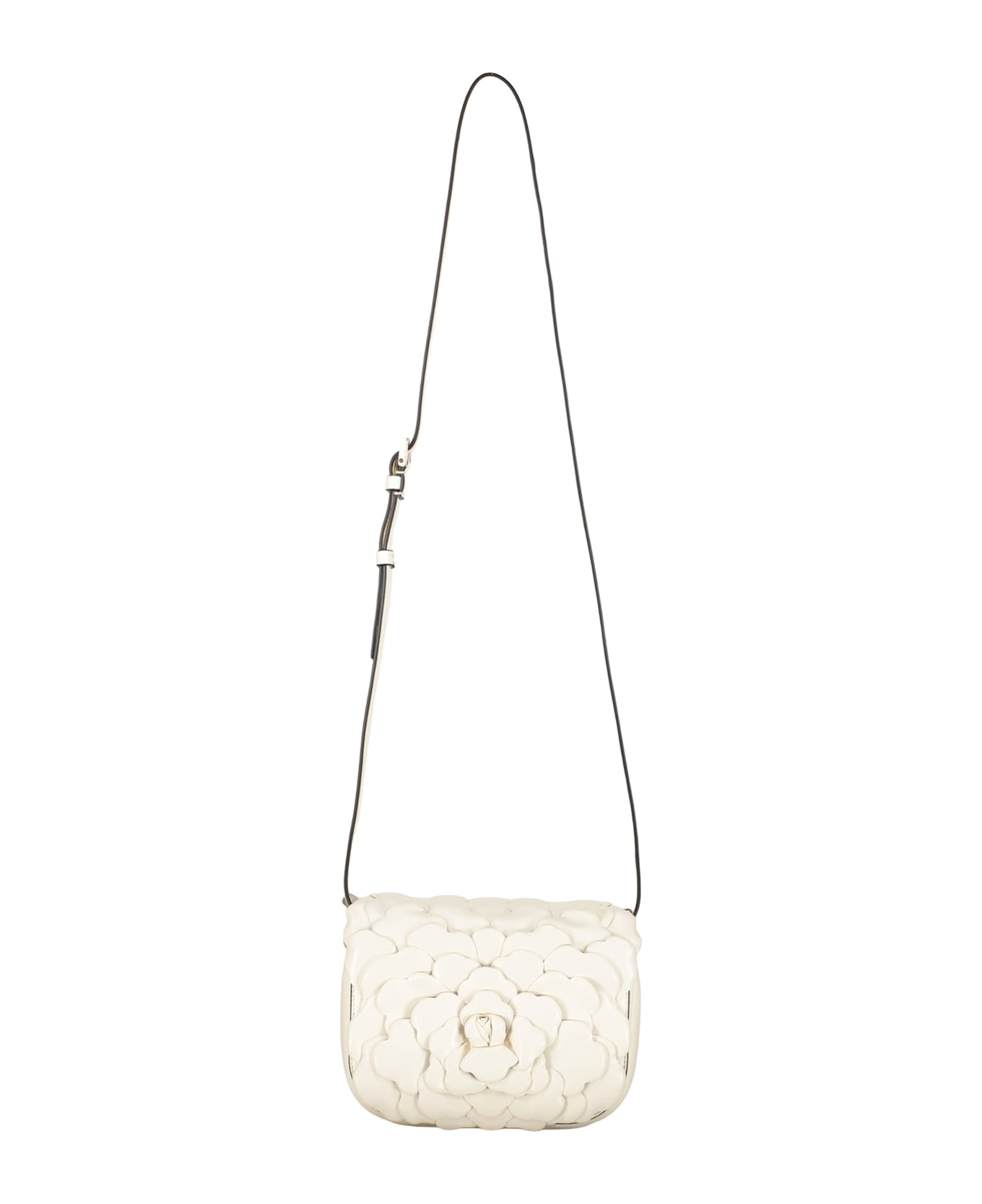 Valentino Garavani Elegant Shoulder Bag In Leather - Ivory