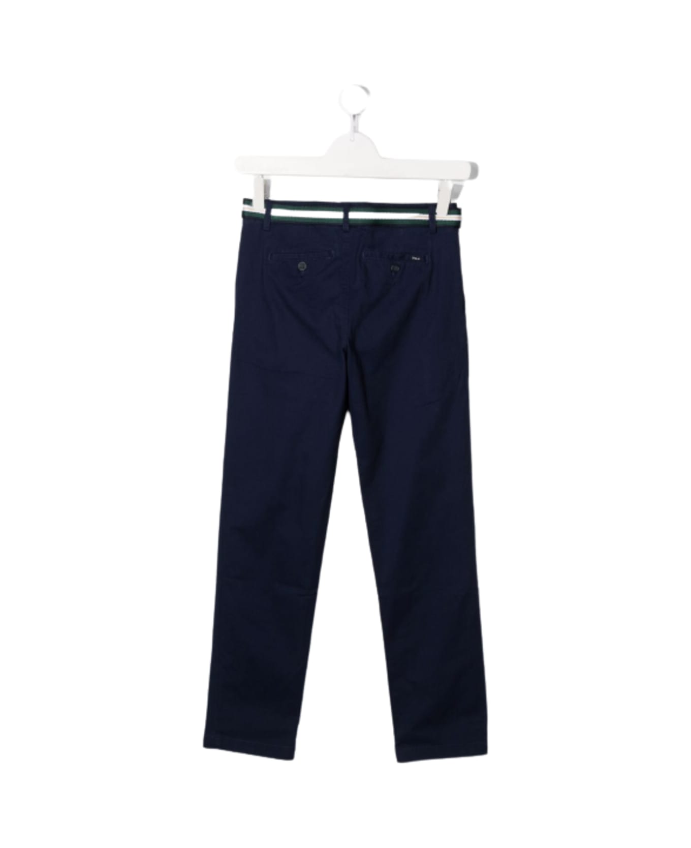 Polo Ralph Lauren Kids Boy's Blue Cotton Trousers With Belt - Blu