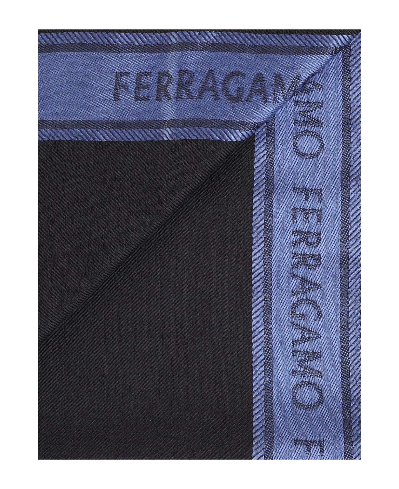 Ferragamo Scarf With Lettering Logo - Grigio/avio