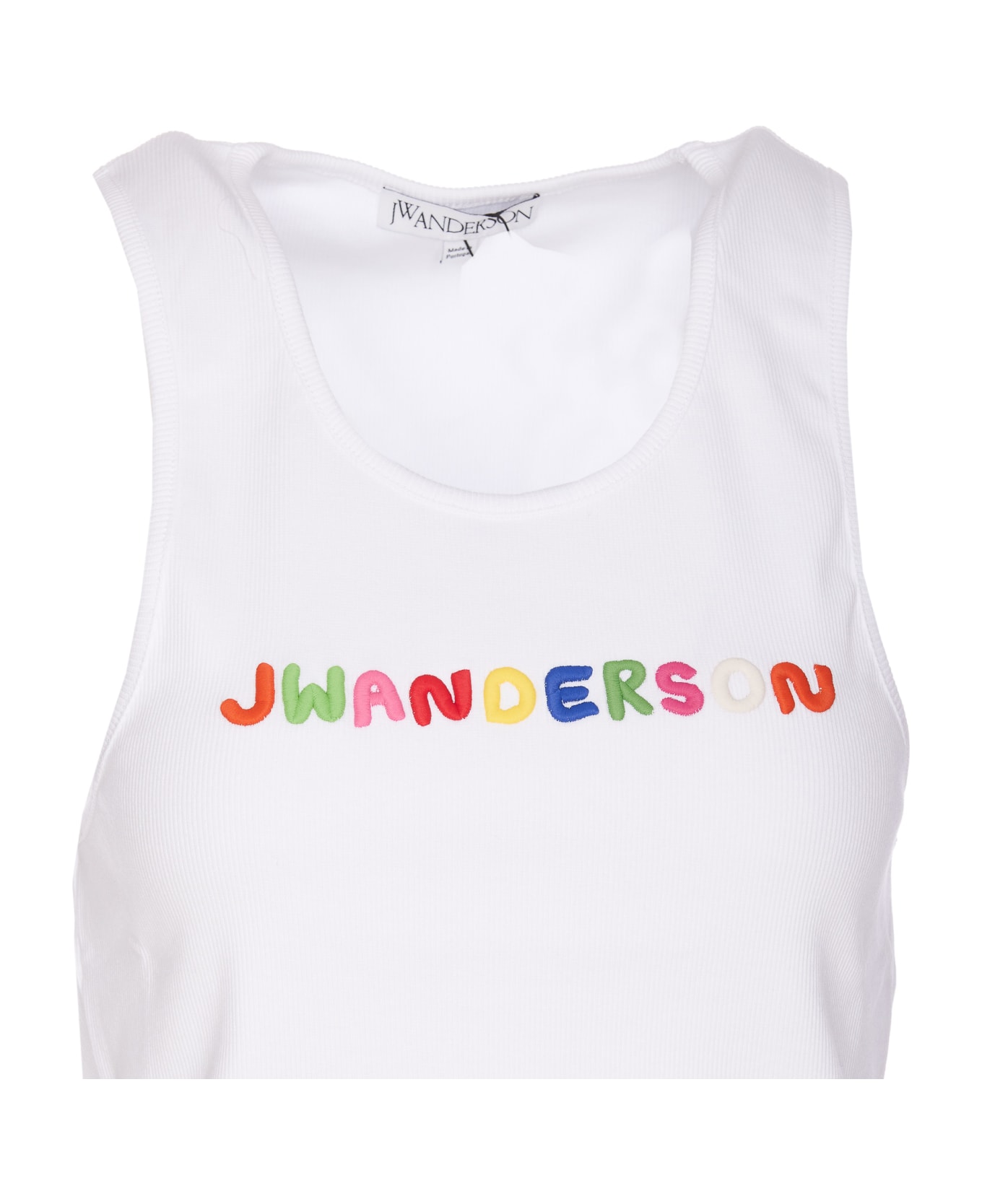 J.W. Anderson Logo Embroidery Tank Top - White タンクトップ
