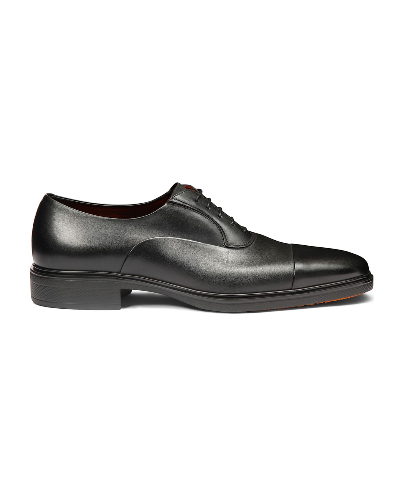 Santoni Leather Oxford With Rubber Sole - NERO