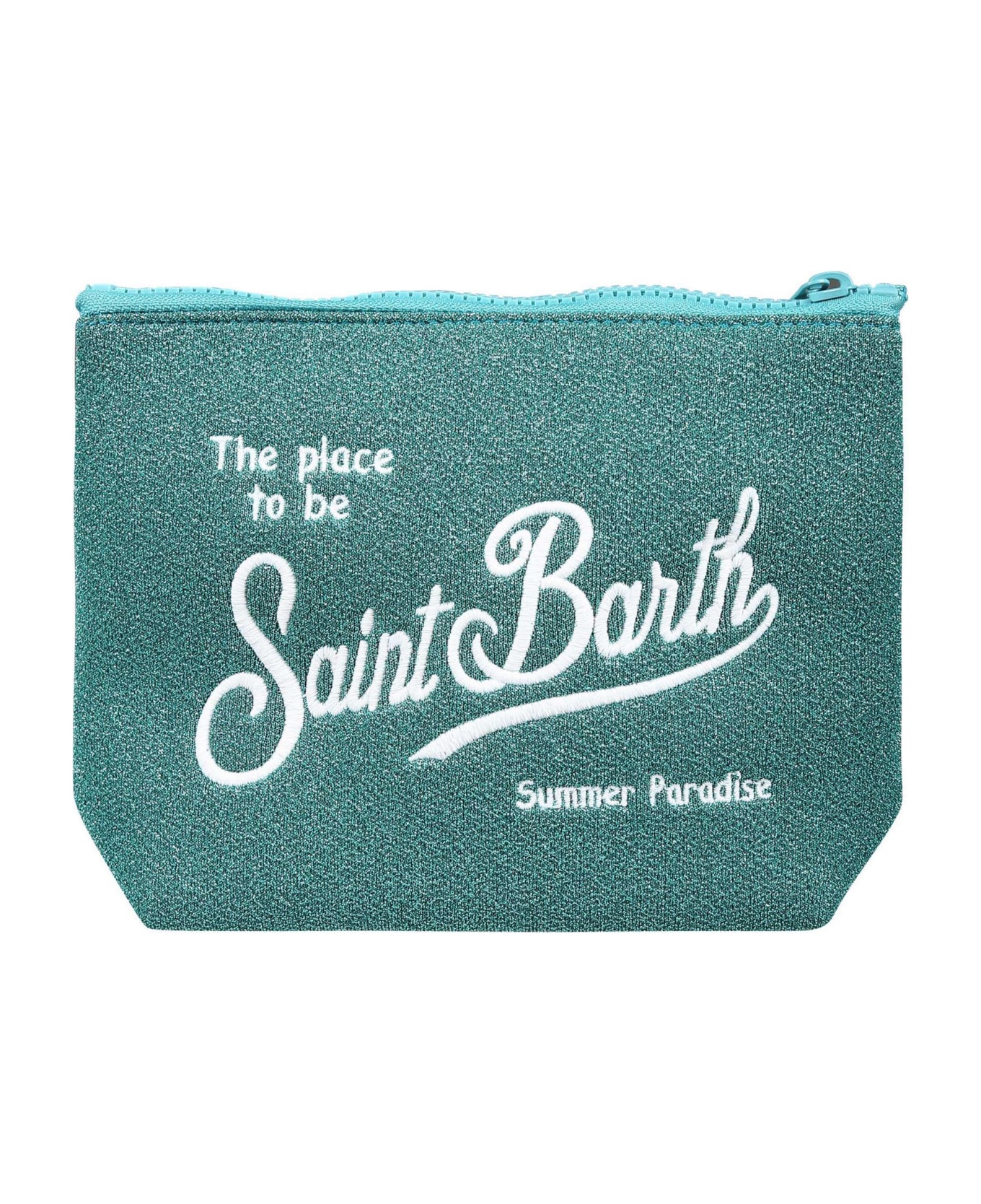MC2 Saint Barth Green Clutch Bag For Girl With Logo - Green