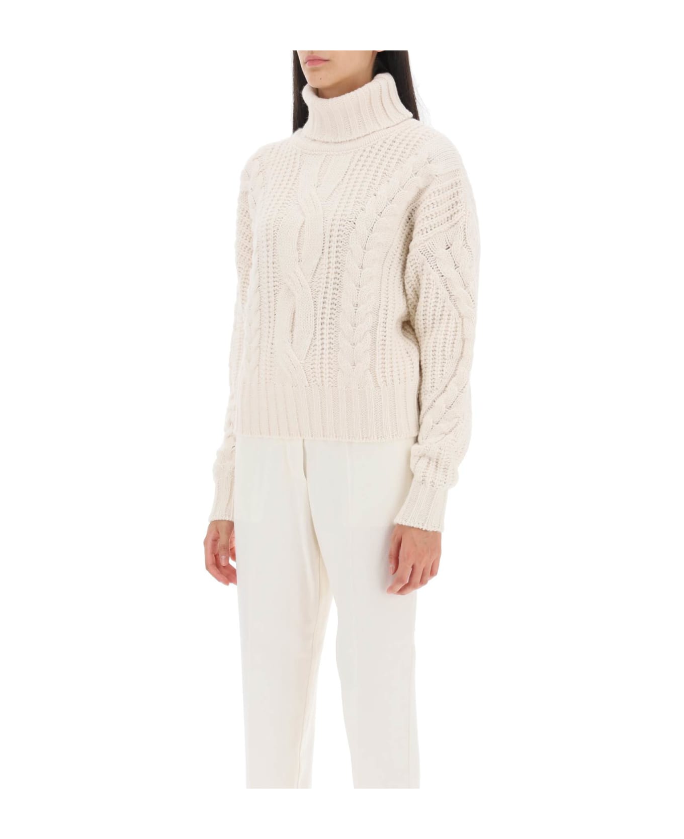 MVP Wardrobe Visconti Cable Knit Sweater - AVANA (White)
