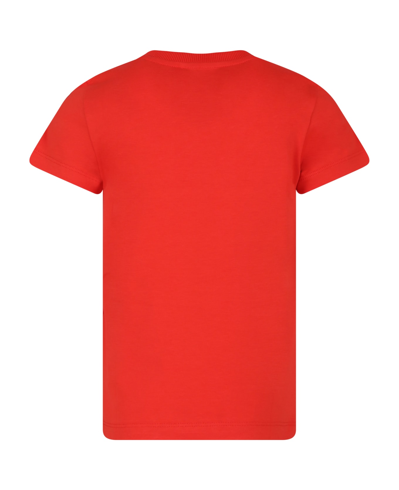 Moschino Red T-shirt For Kids With Logo - Red Tシャツ＆ポロシャツ