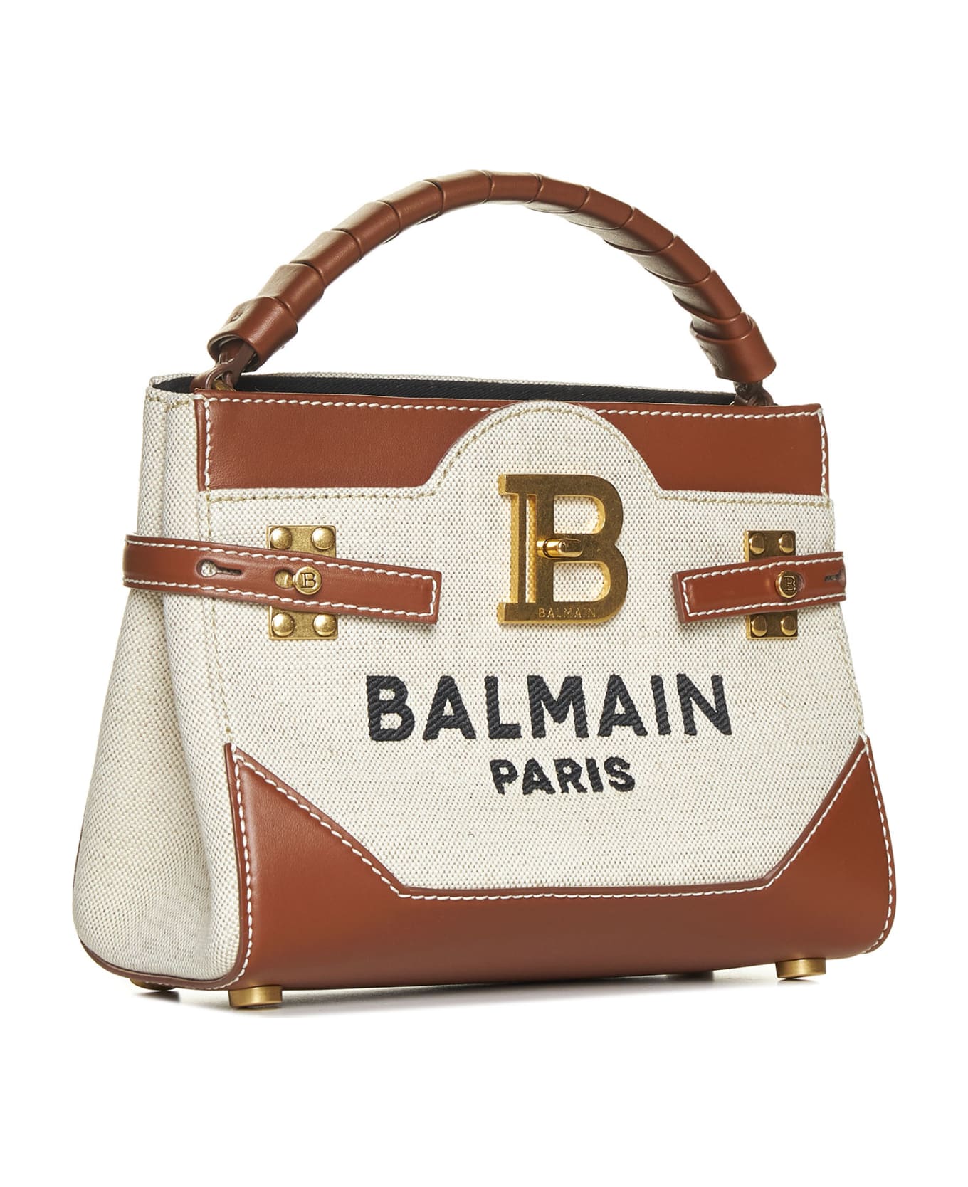 Balmain B-buzz 22 Top Handle Handbag - Naturel/marron トートバッグ
