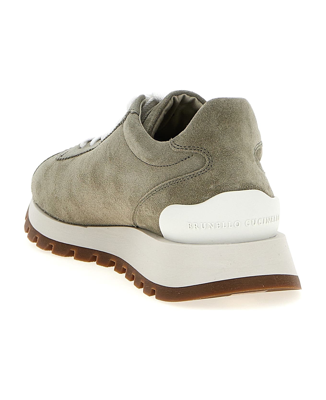 Brunello Cucinelli Shiny Tab Sneakers - Gray