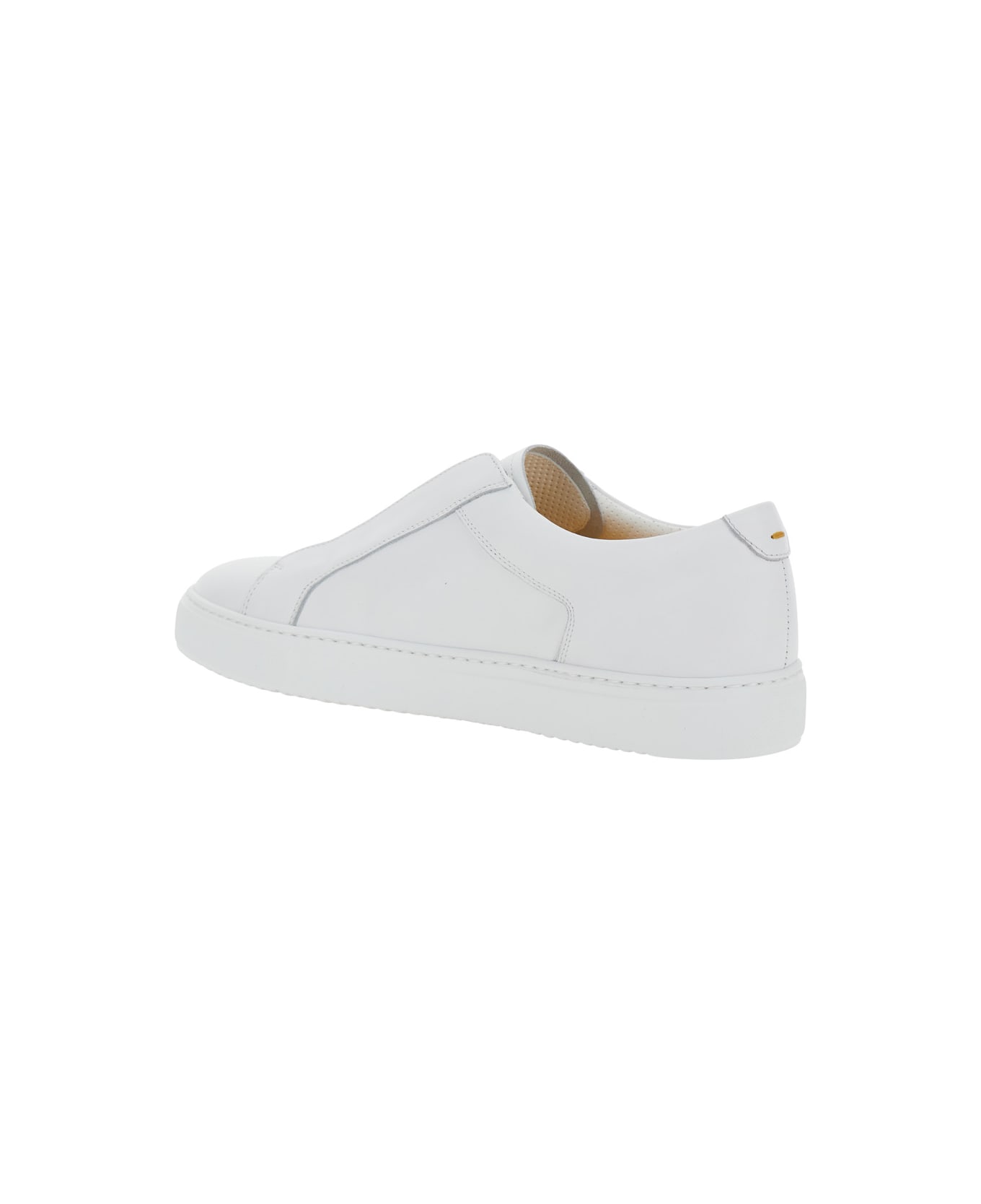 Doucal
s 
roger
 White Sneakers With Elastic Bands Design And Insole Logo In Leather Man - White