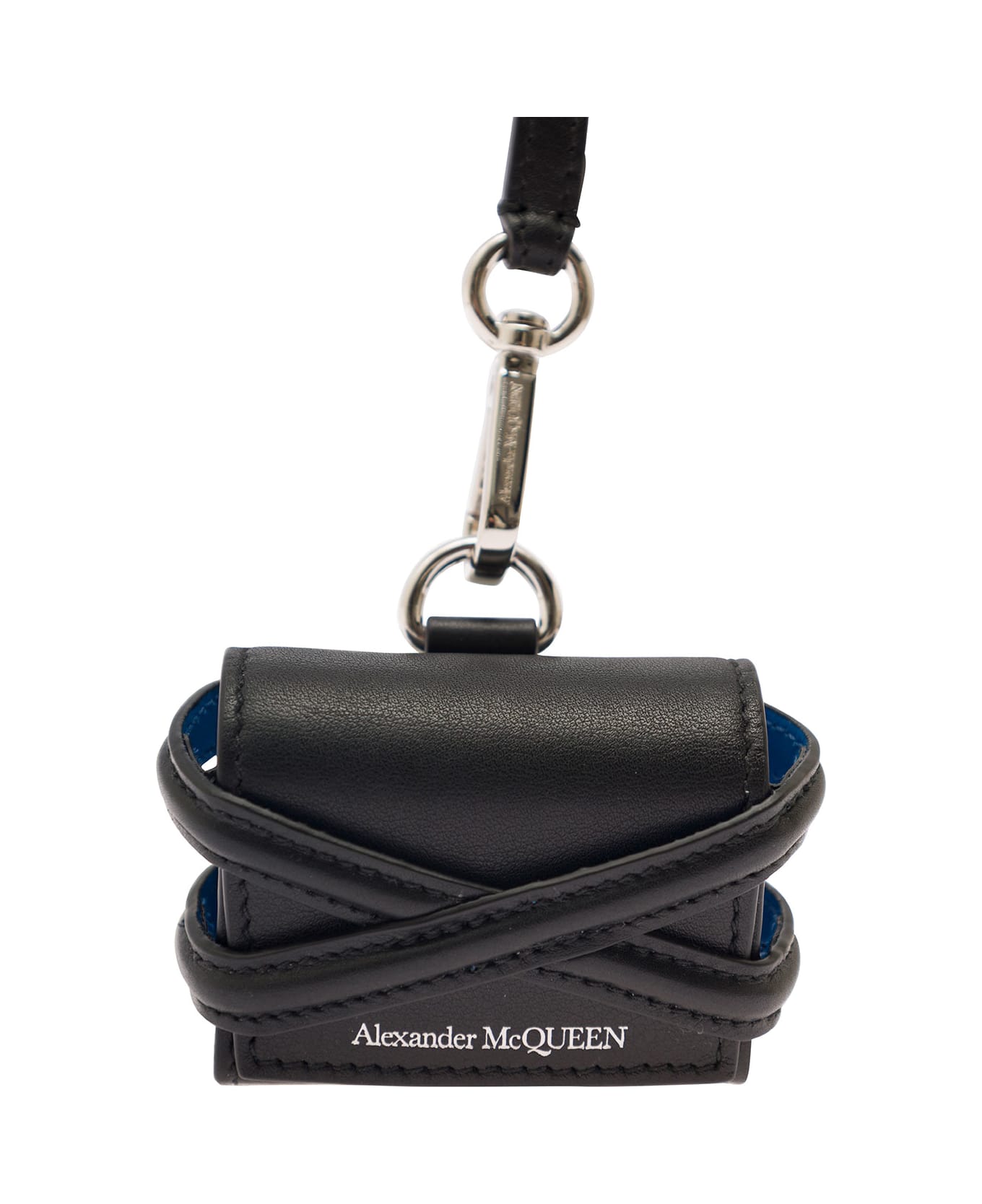 Alexander McQueen Black Airpods Pro Case With Harness Detail In Leather Man - Black