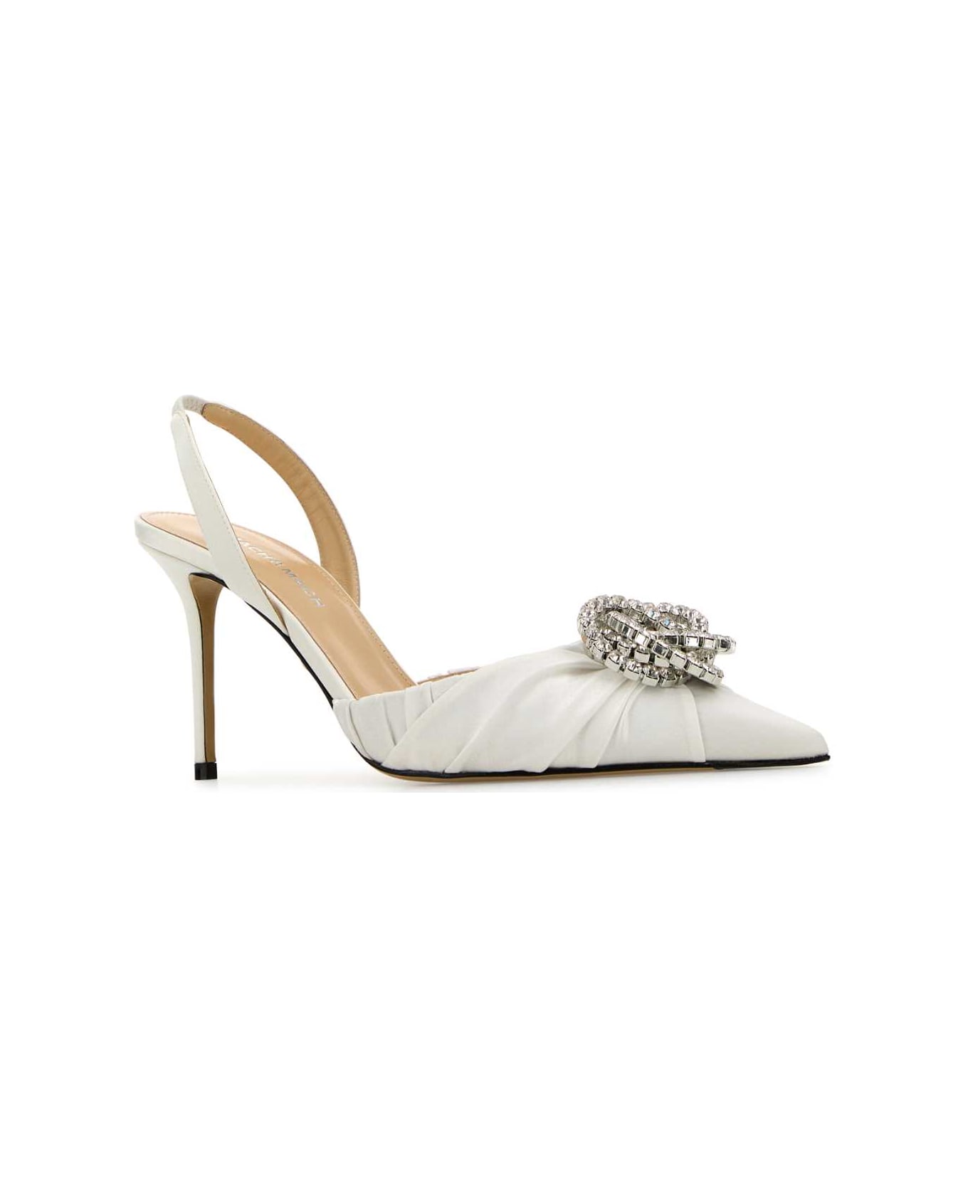 Mach & Mach White Satin Pumps - WHITE