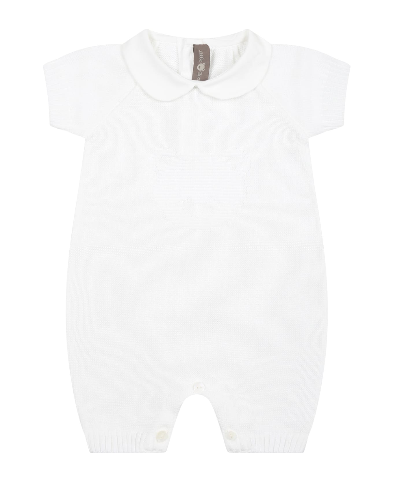 Little Bear White Romper For Baby Kids - White
