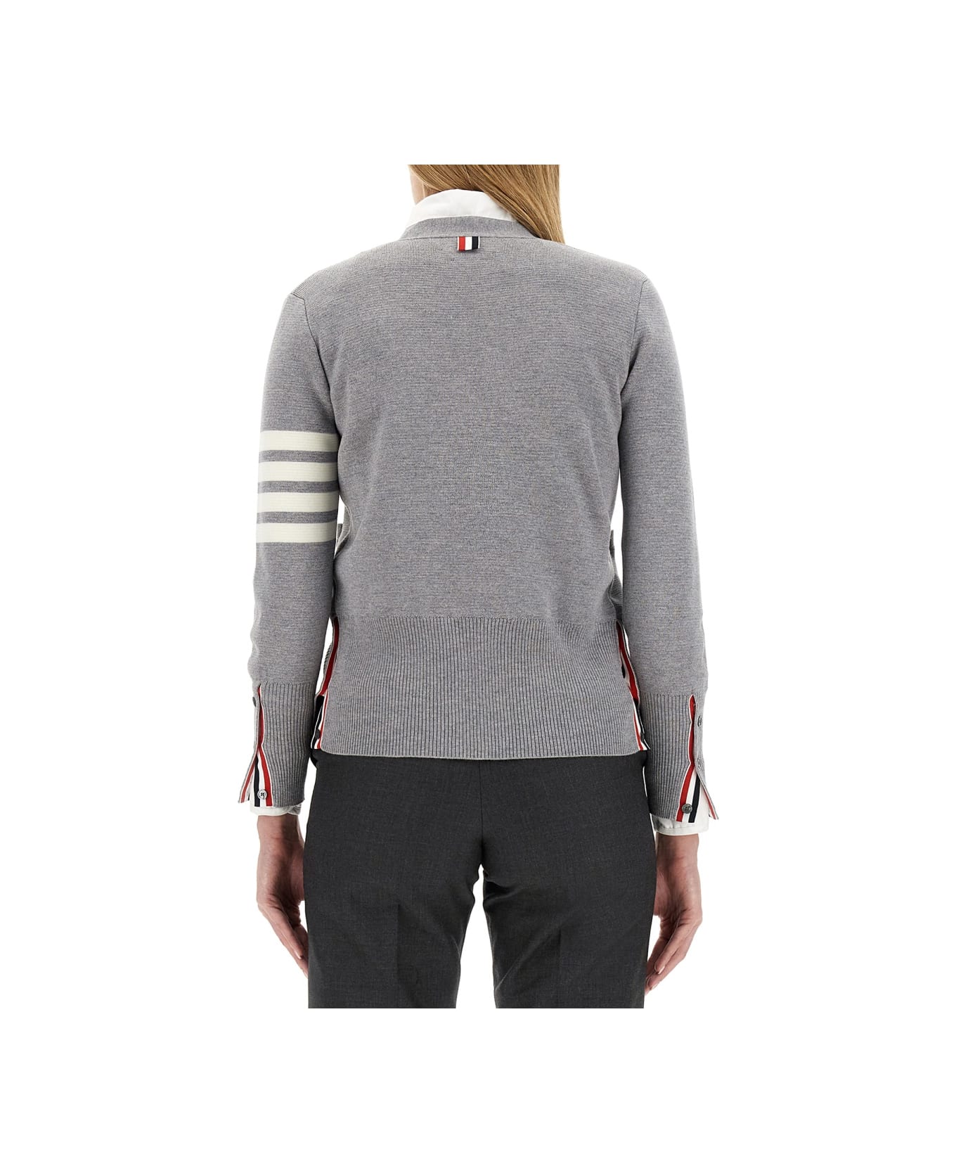 Thom Browne V-neck Cardigan - GREY