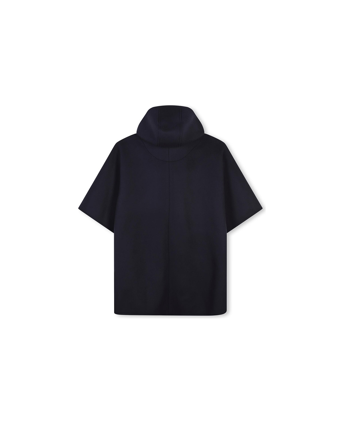 Chloé Navy Blue Wool Hooded Coat - Blue