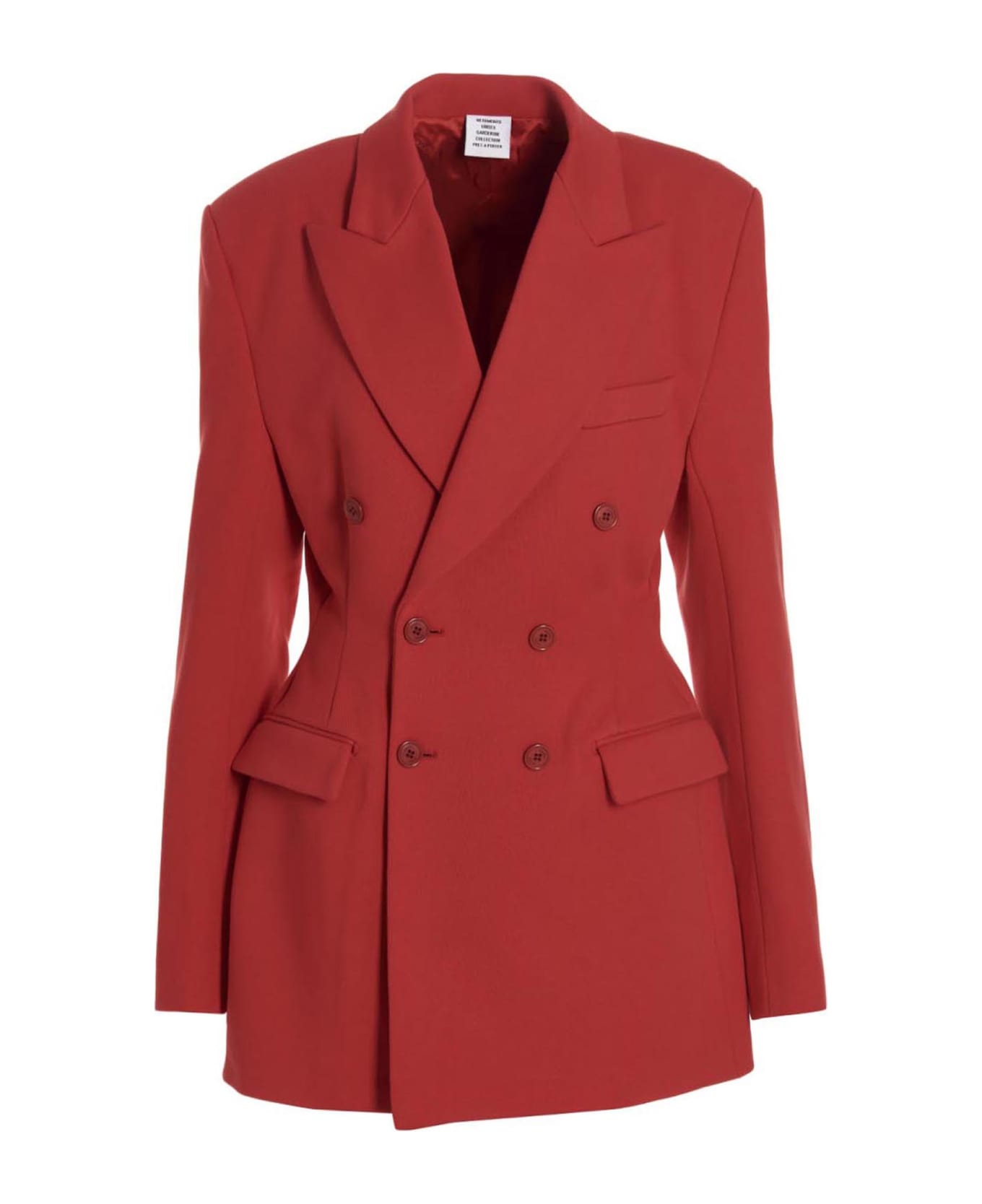 VETEMENTS Double Lee Cotton Blazer Jacket - Red