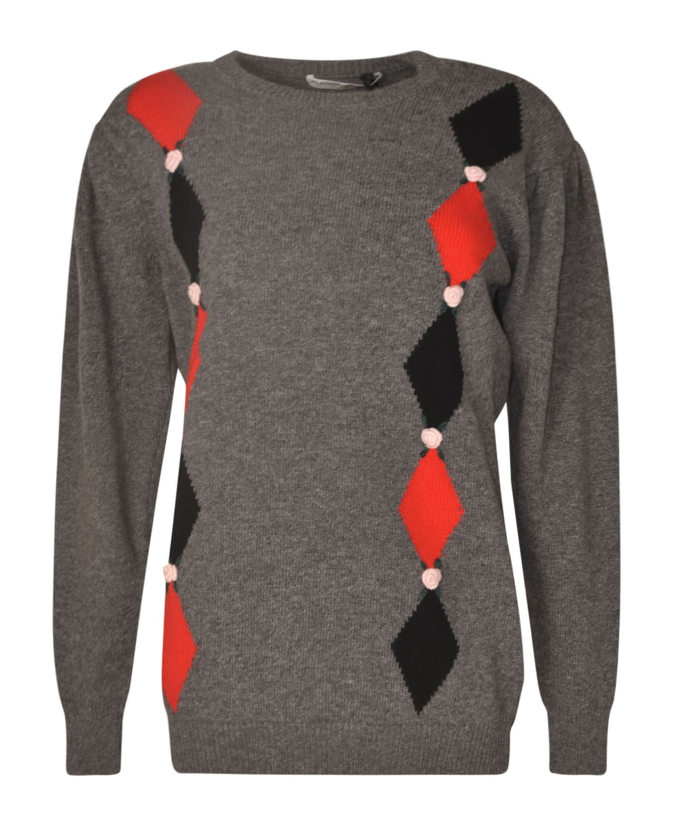 Alessandra Rich Round Neck Sweater - Grey