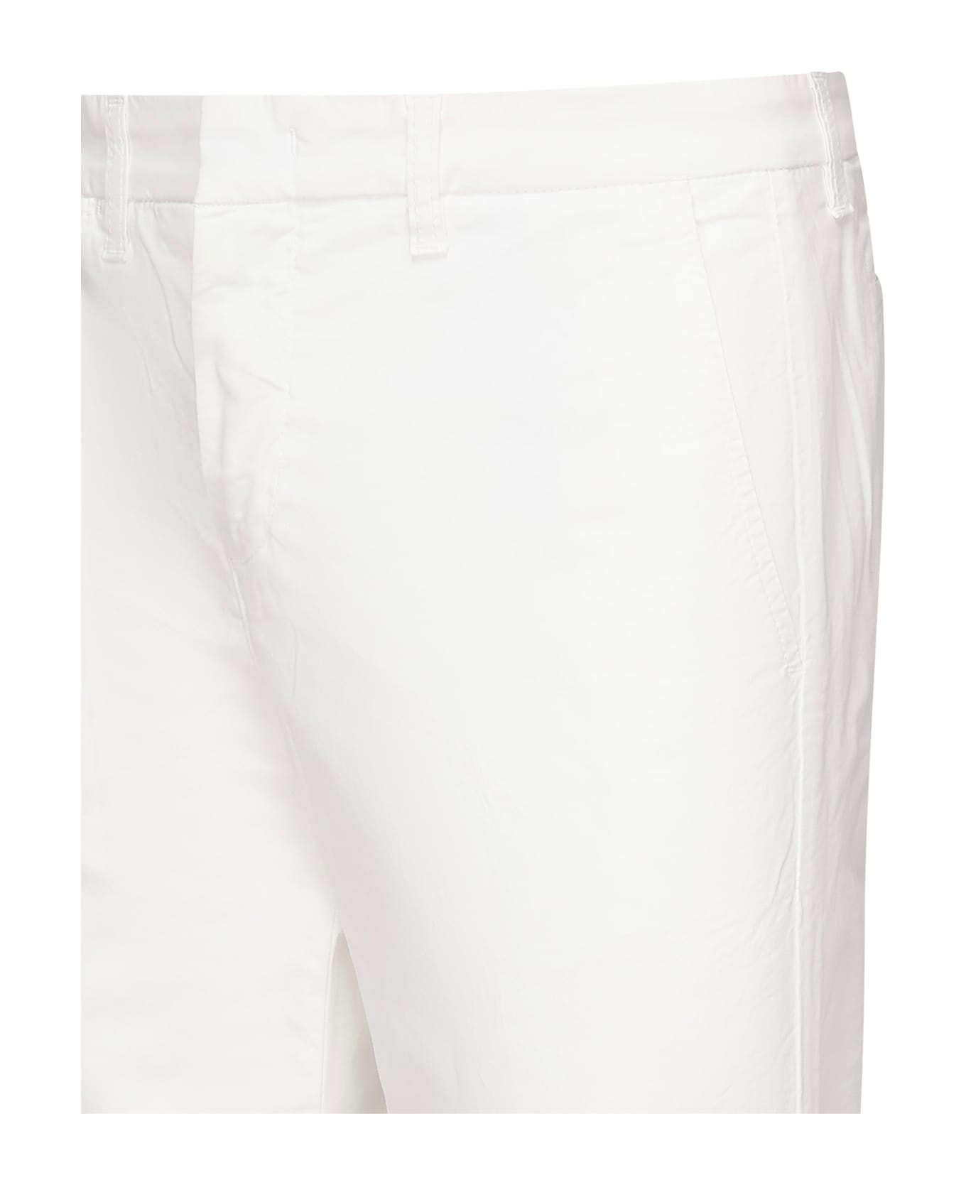 Fay Capri Pants In Cotton Gabardine - White
