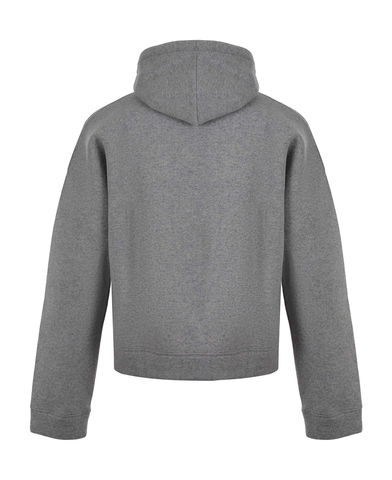 MSGM Sweatshirt In Scuba Effect Wool Blend. - Light Grey