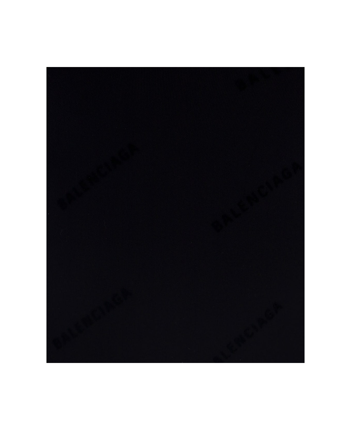 Balenciaga Black Long Sleeved T-shirt With Logo Print All-over In Polyammide Man - Black