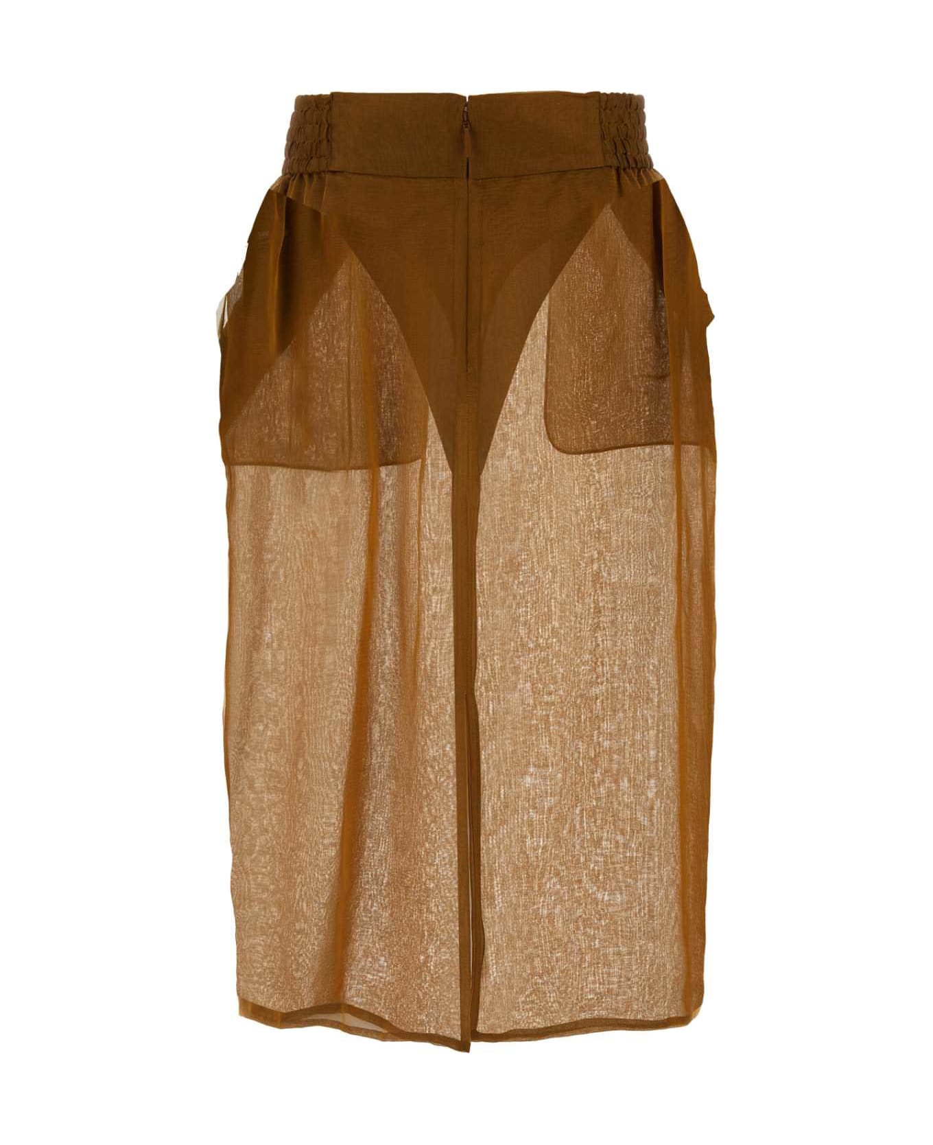 Saint Laurent Silk Skirt - OCRE スカート