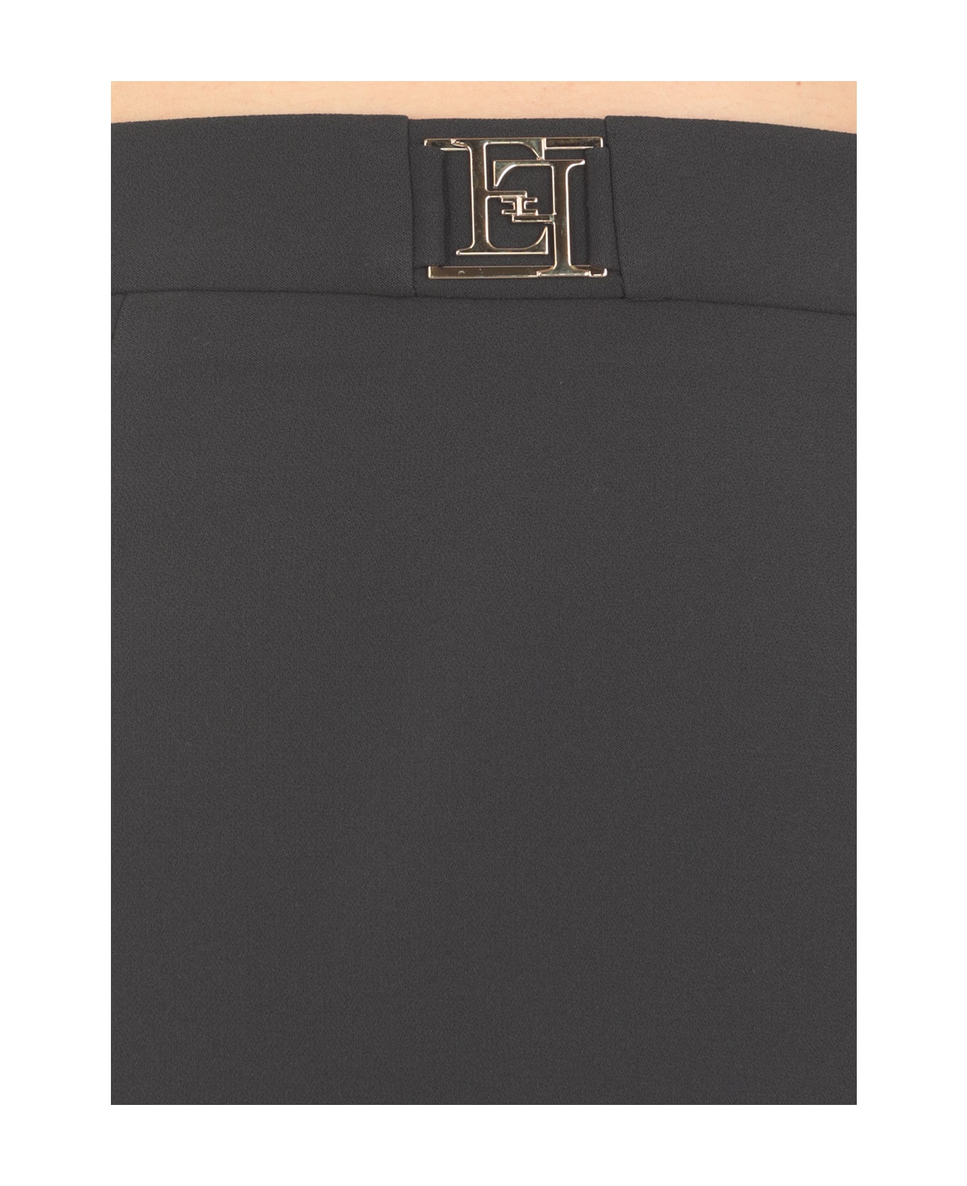Elisabetta Franchi Logo Plaque Mini Skirt - Black