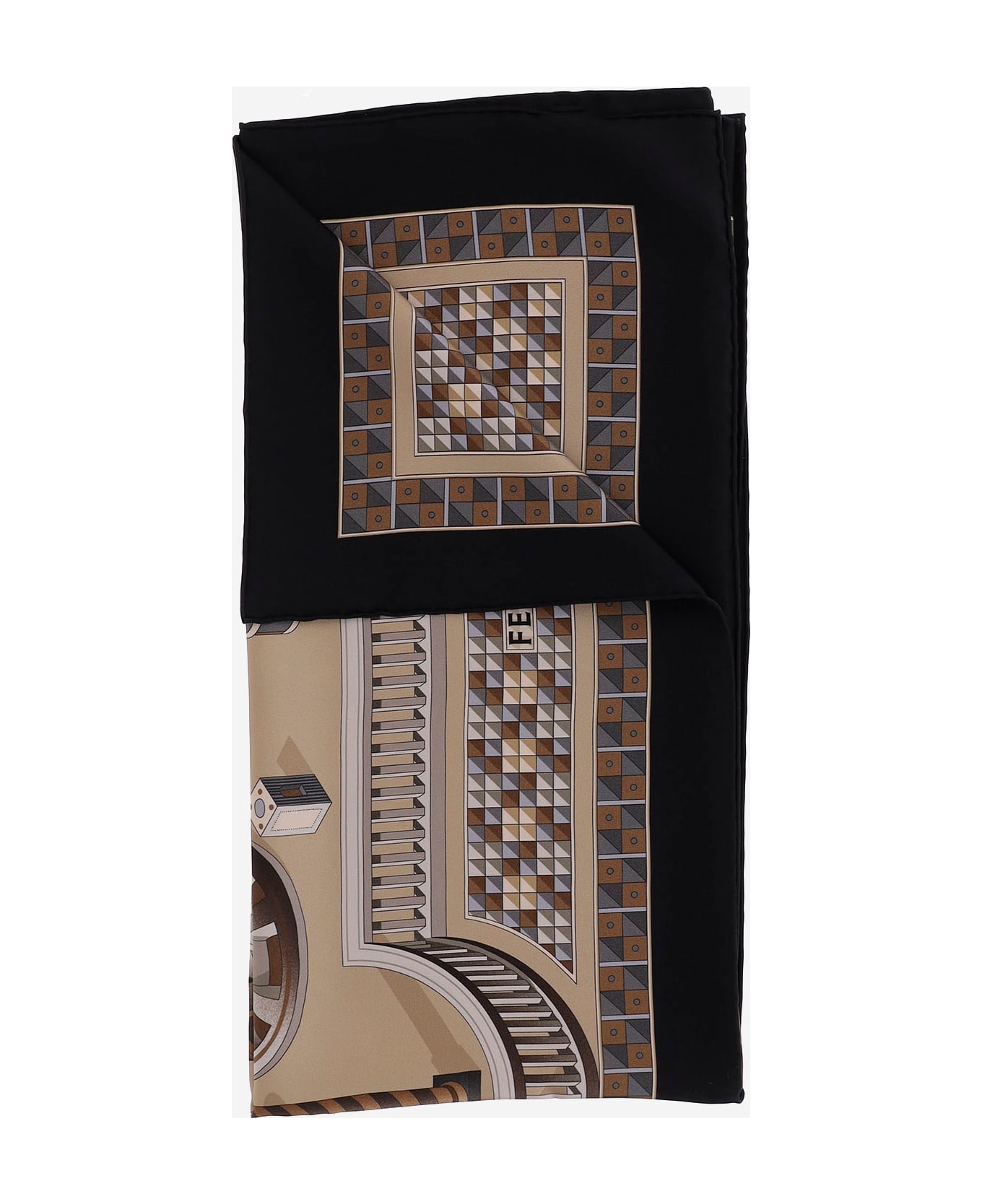 Ferragamo Silk Scarf With Nadir Print - Beige スカーフ＆ストール