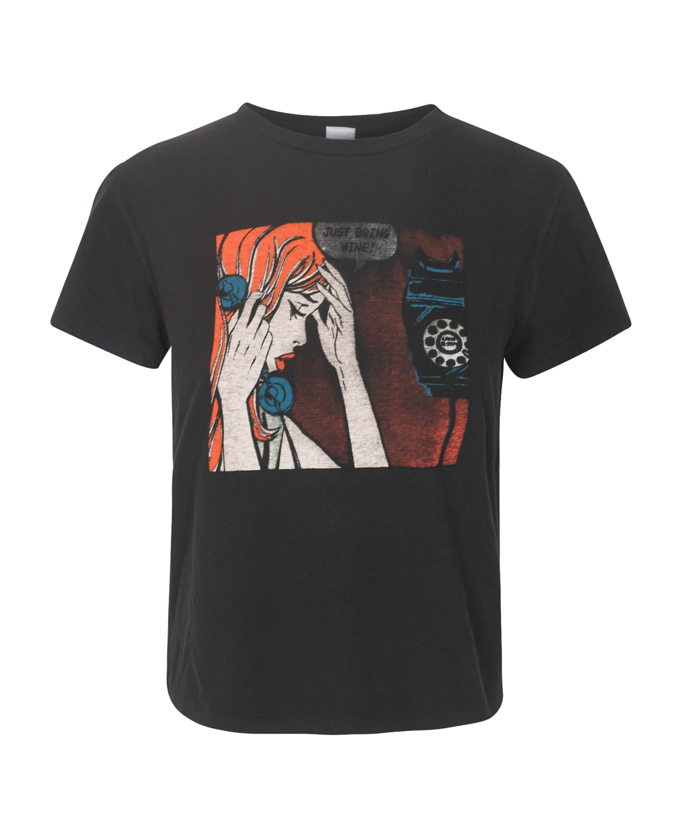RE/DONE Graphic Print T-shirt - Washed Black