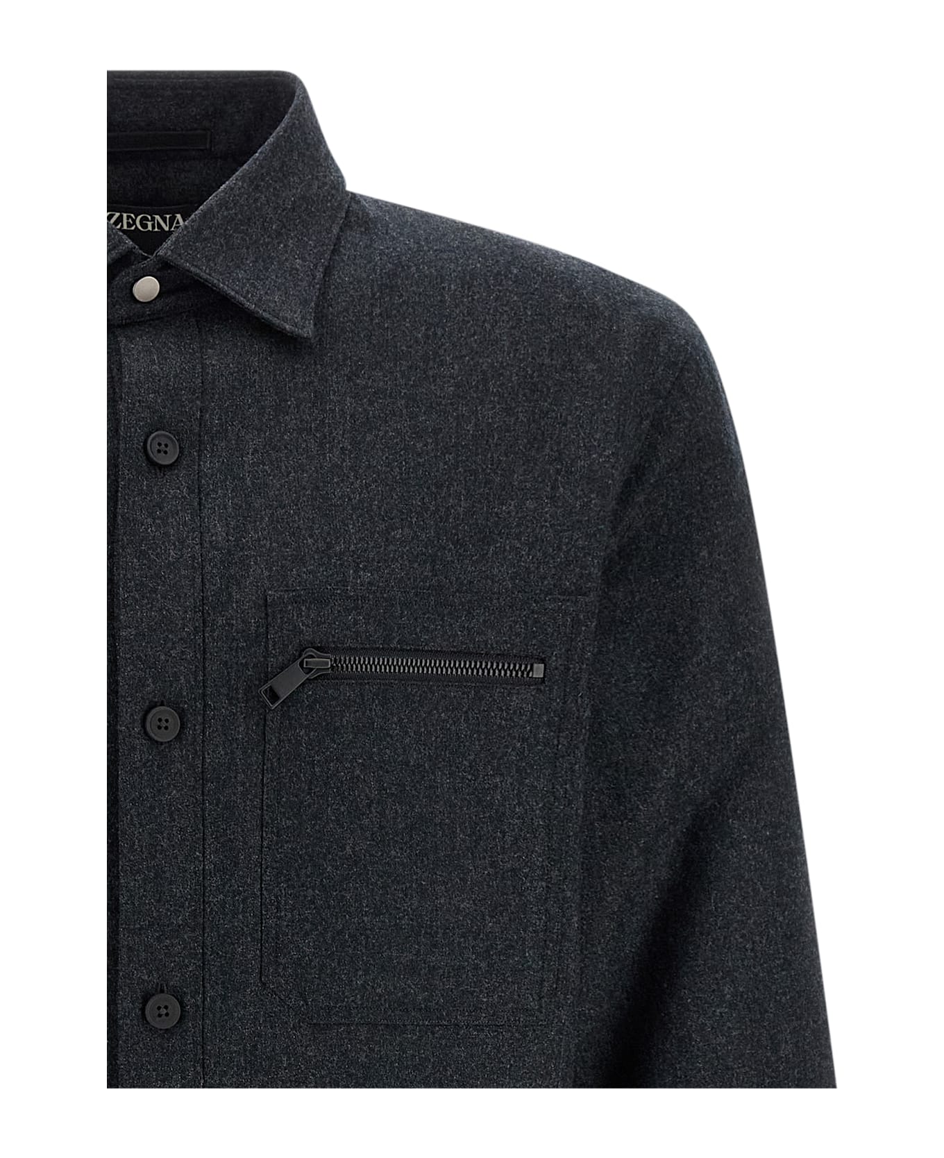 Zegna Techmerino Overshirt - Gray