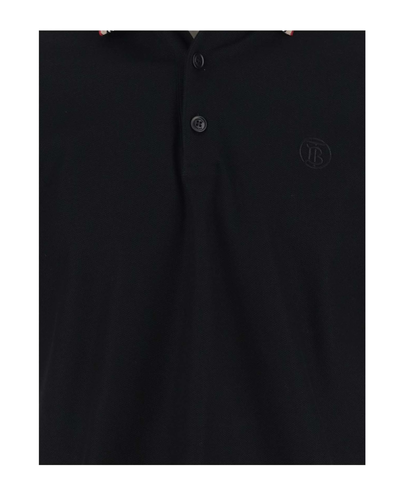 Burberry Cotton Pique Polo Shirt - Black