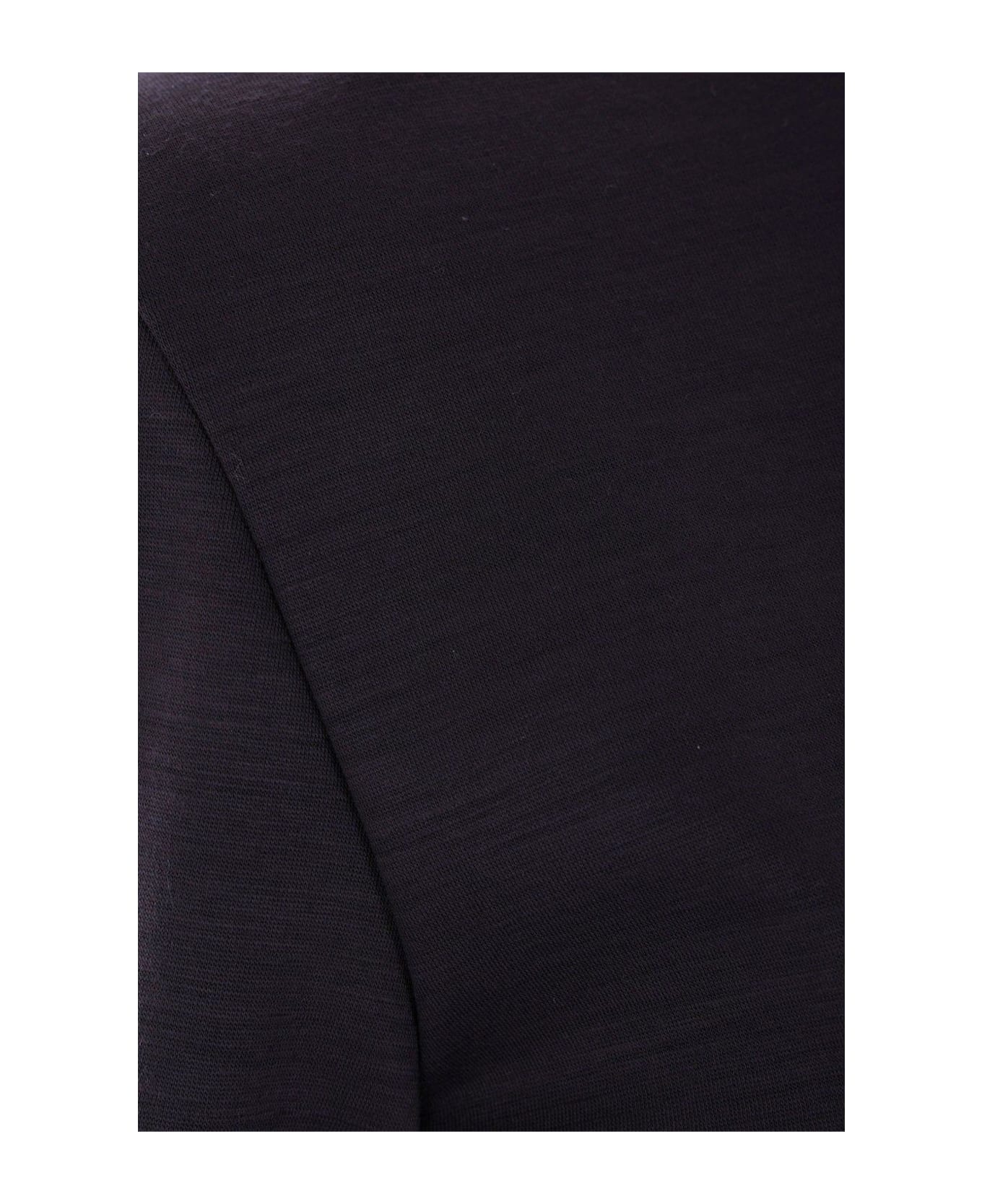 Max Mara Zip Detailed Crewneck T-shirt - Blue
