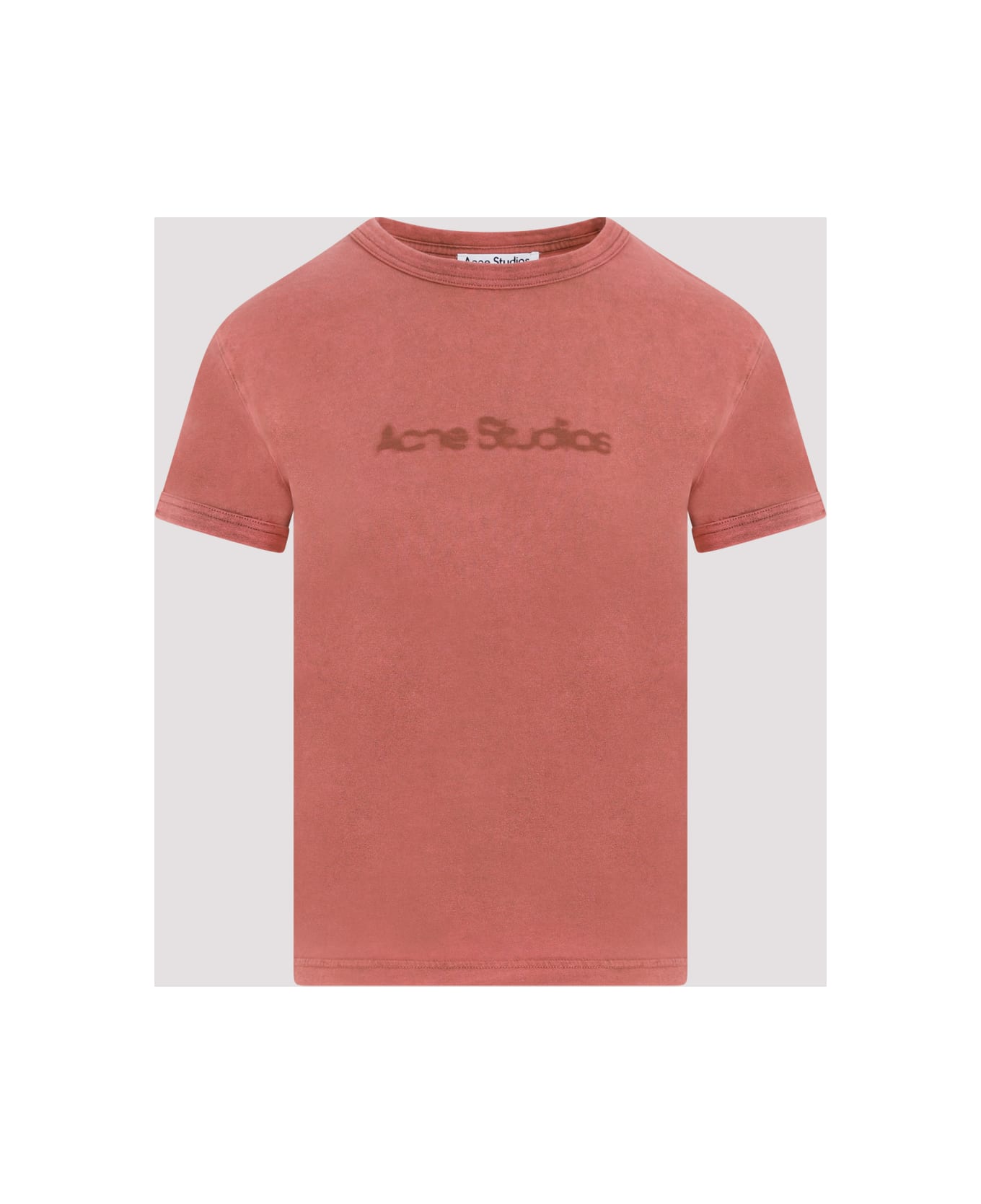 Acne Studios Logo Detailed Crewneck T-shirt - Ctb Rust Red