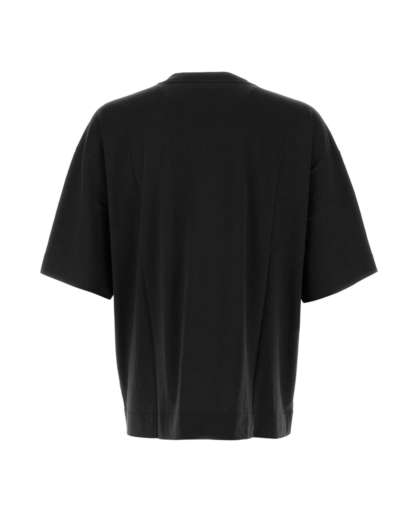 Dries Van Noten Black Cotton Hen Oversize T-shirt - Black