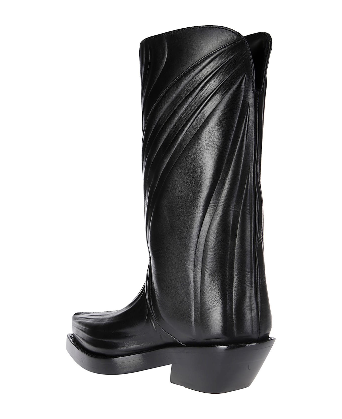 Mugler Embossed Santiag Boot - CALFSKIN BLACK