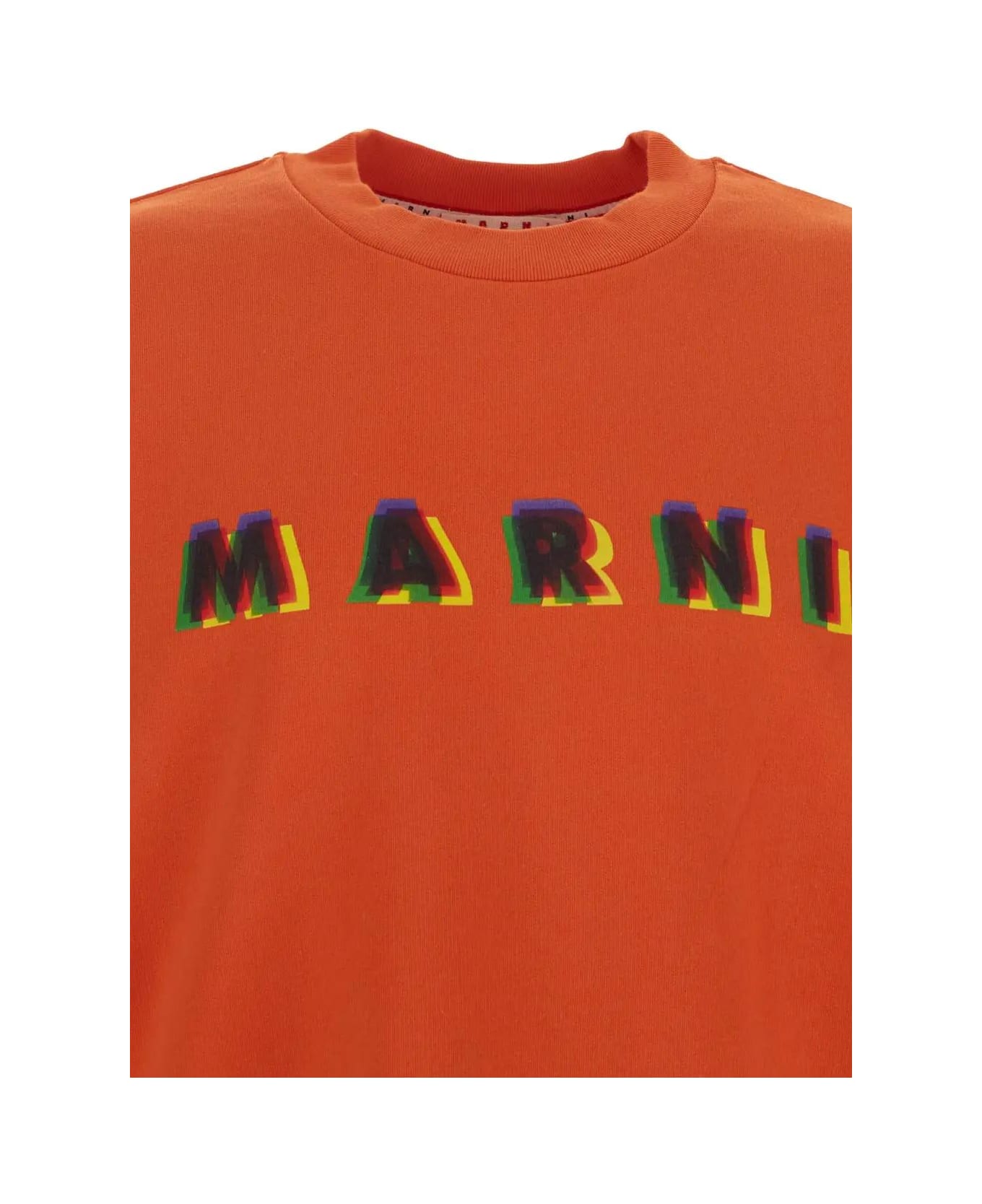 Marni 3d Logo Print Sweatshirt - Carrot